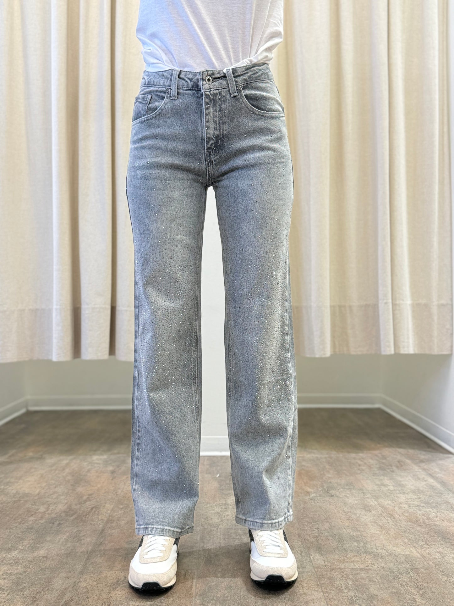 Susy Mix Jeans a palazzo con appl.strass BLU