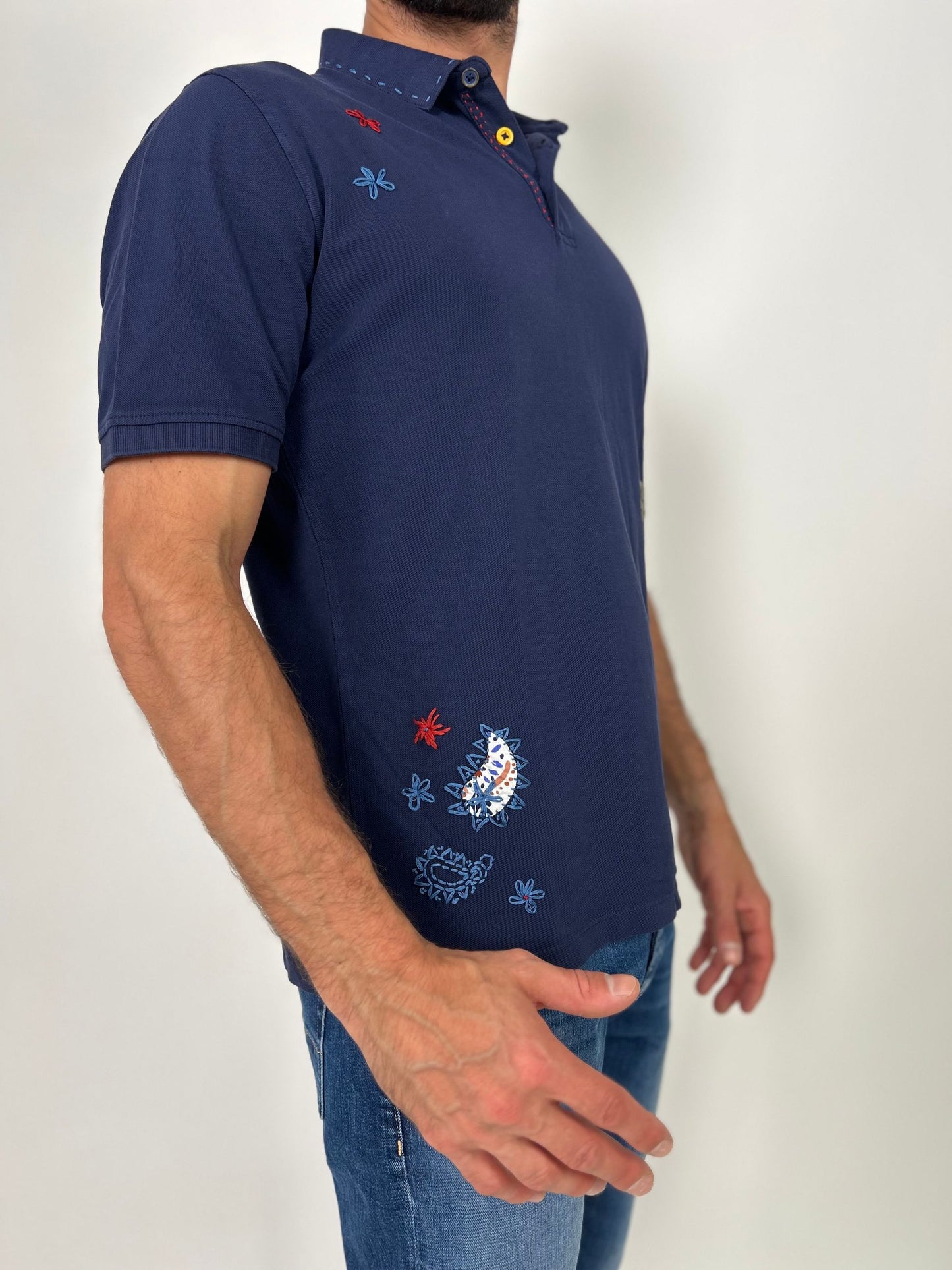 Polo mm piquet con ricami
