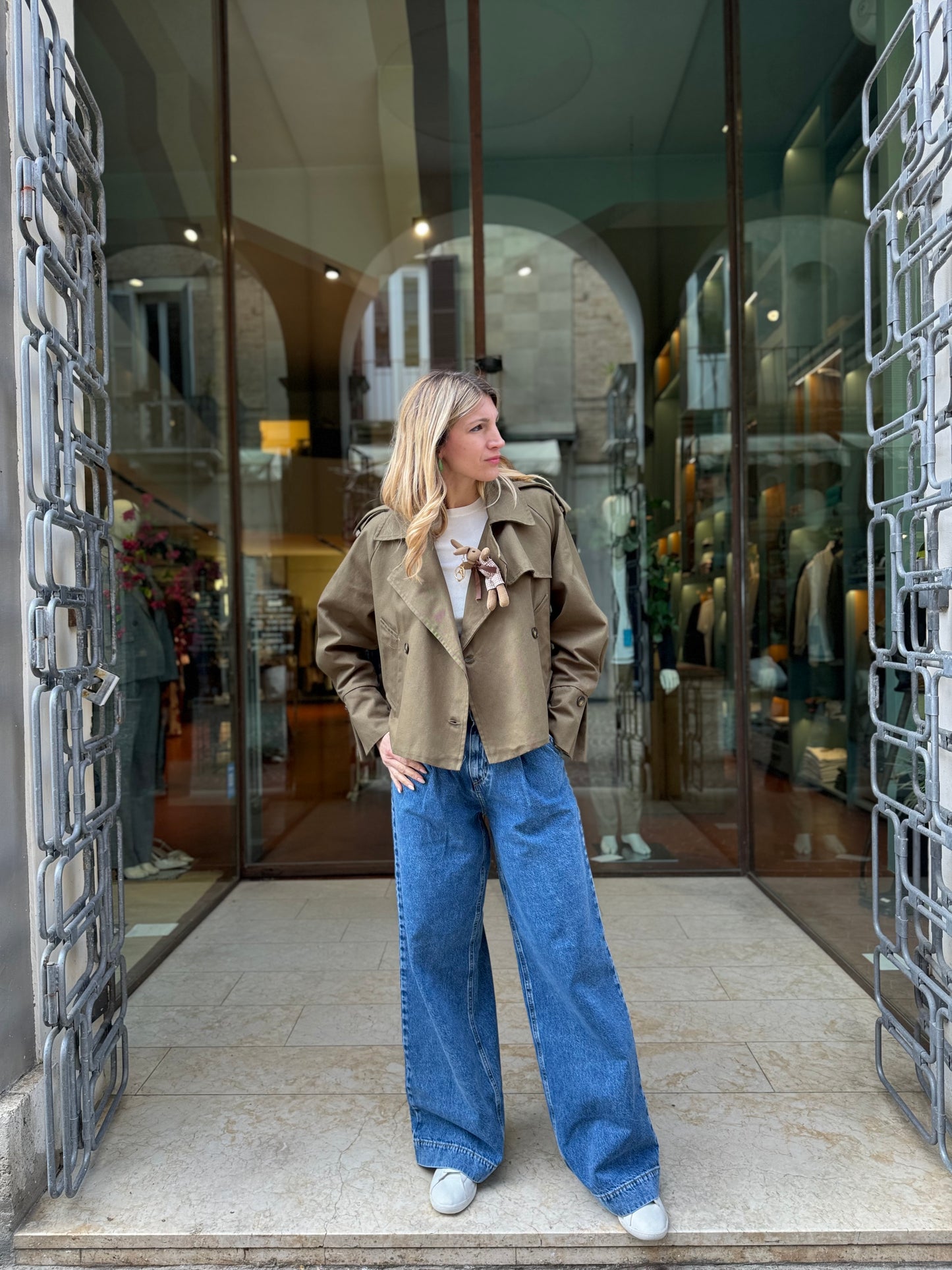 Cycle Jeans Olivia ampio vita alta con pences DENIM