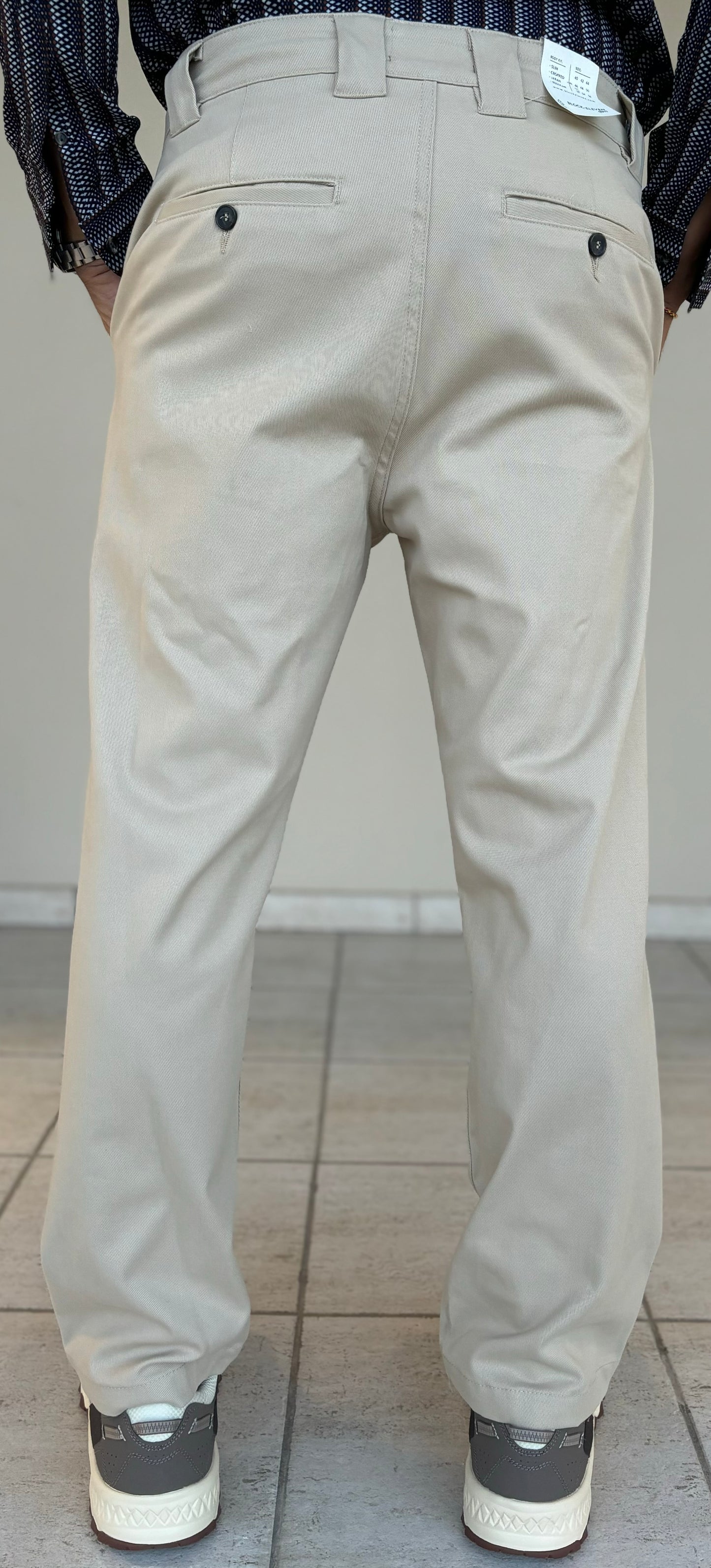 BL11 Pantalone chino palazzo BEIGE