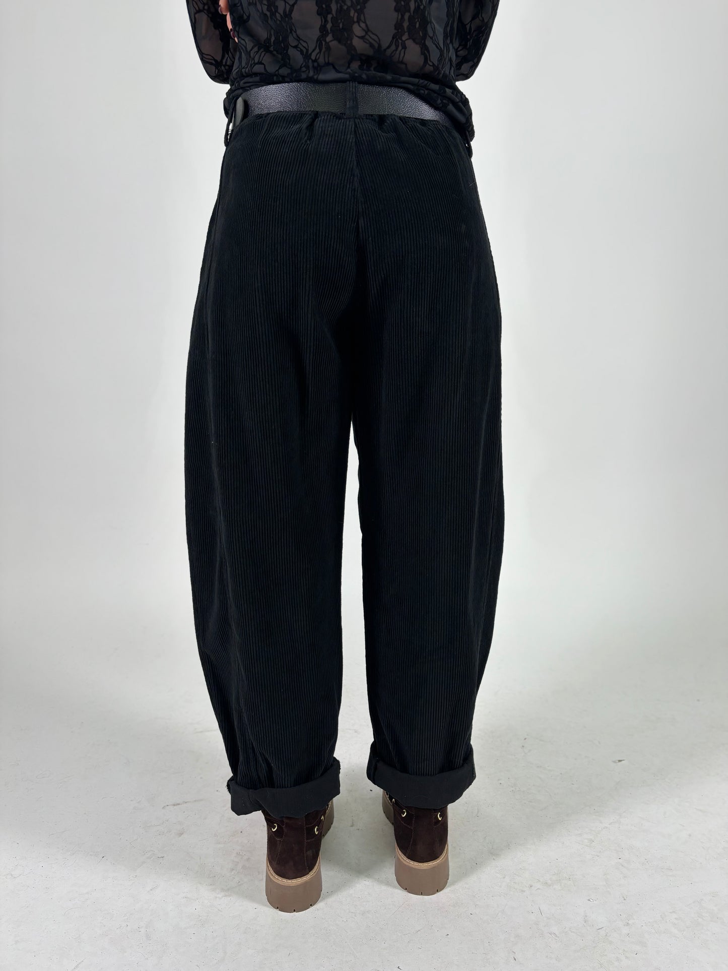 SusyMix pantalone ovetto velluto a coste NERO