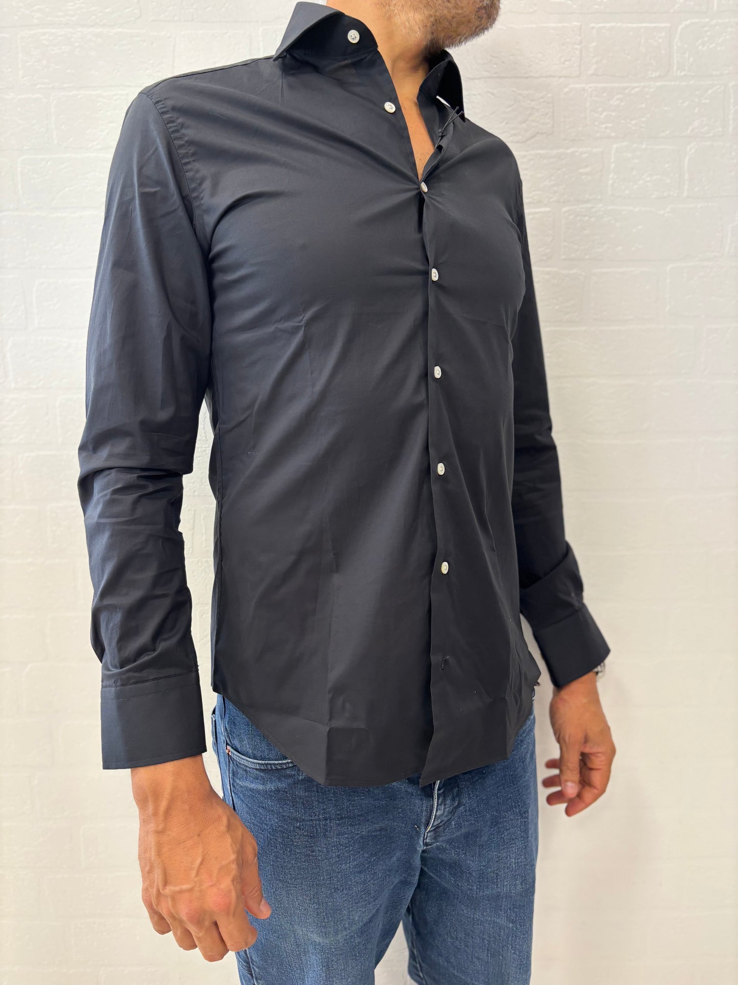 Bastoncino camicia elasticizzata cotone superior NERO