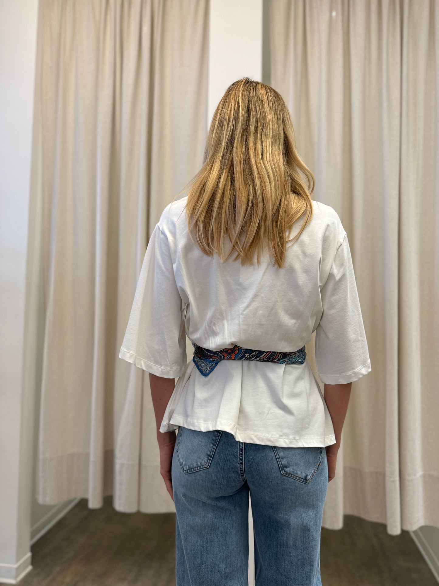 Susy Mix T-shirt con foulard LATTE