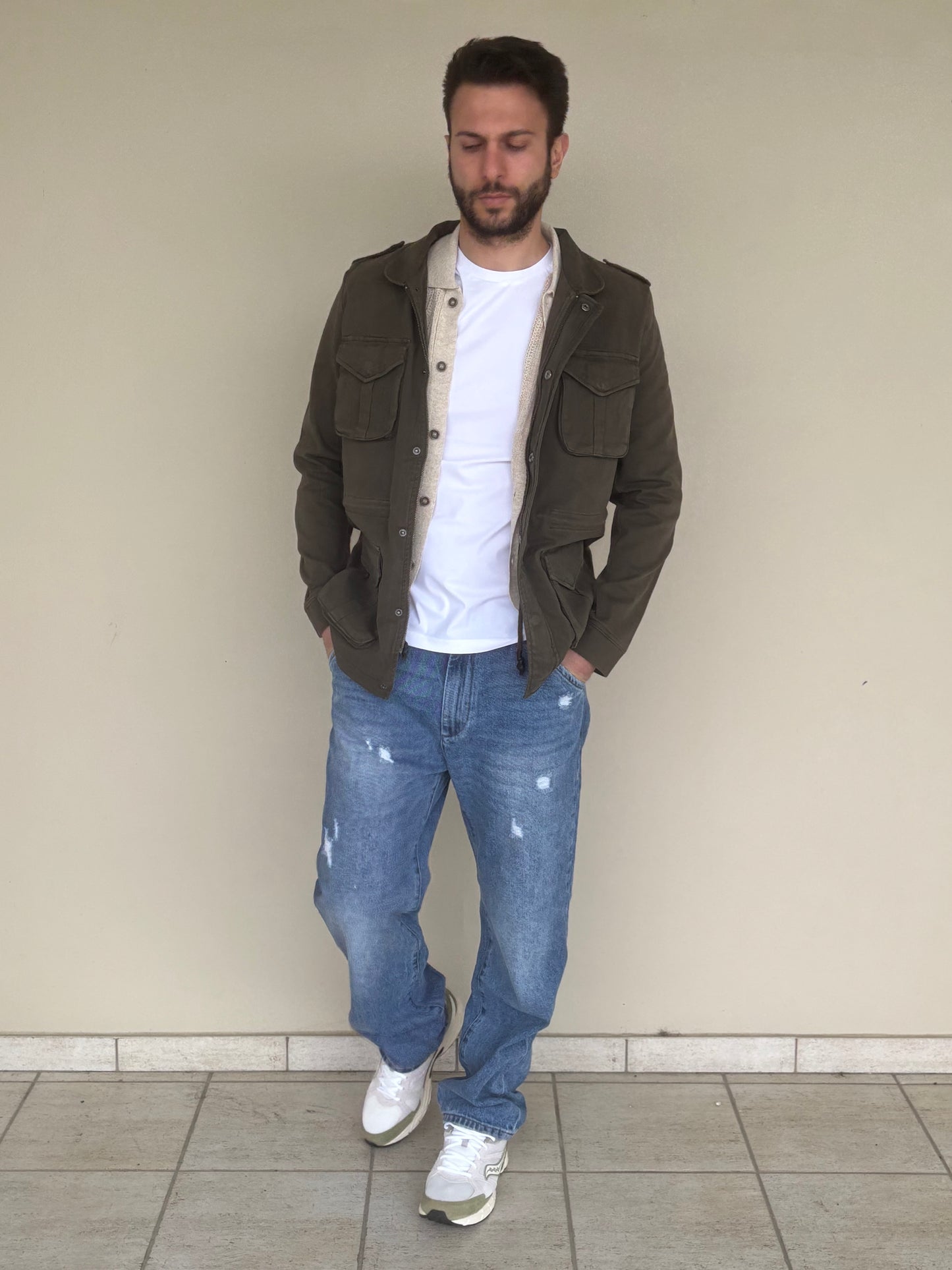 Rytual jeans regular con strappetti tasca obliqua lavaggio medio JEANS