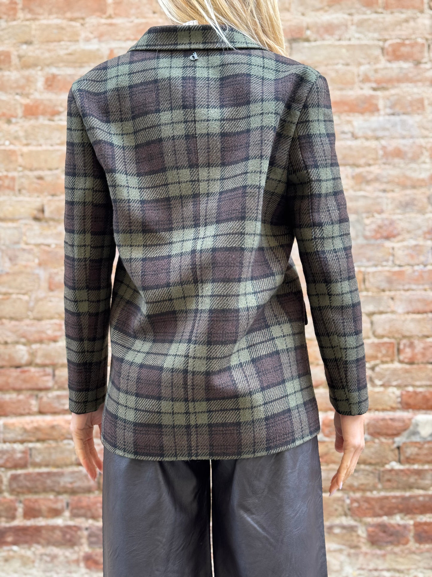 DIXIE giacca over scacchi MORO