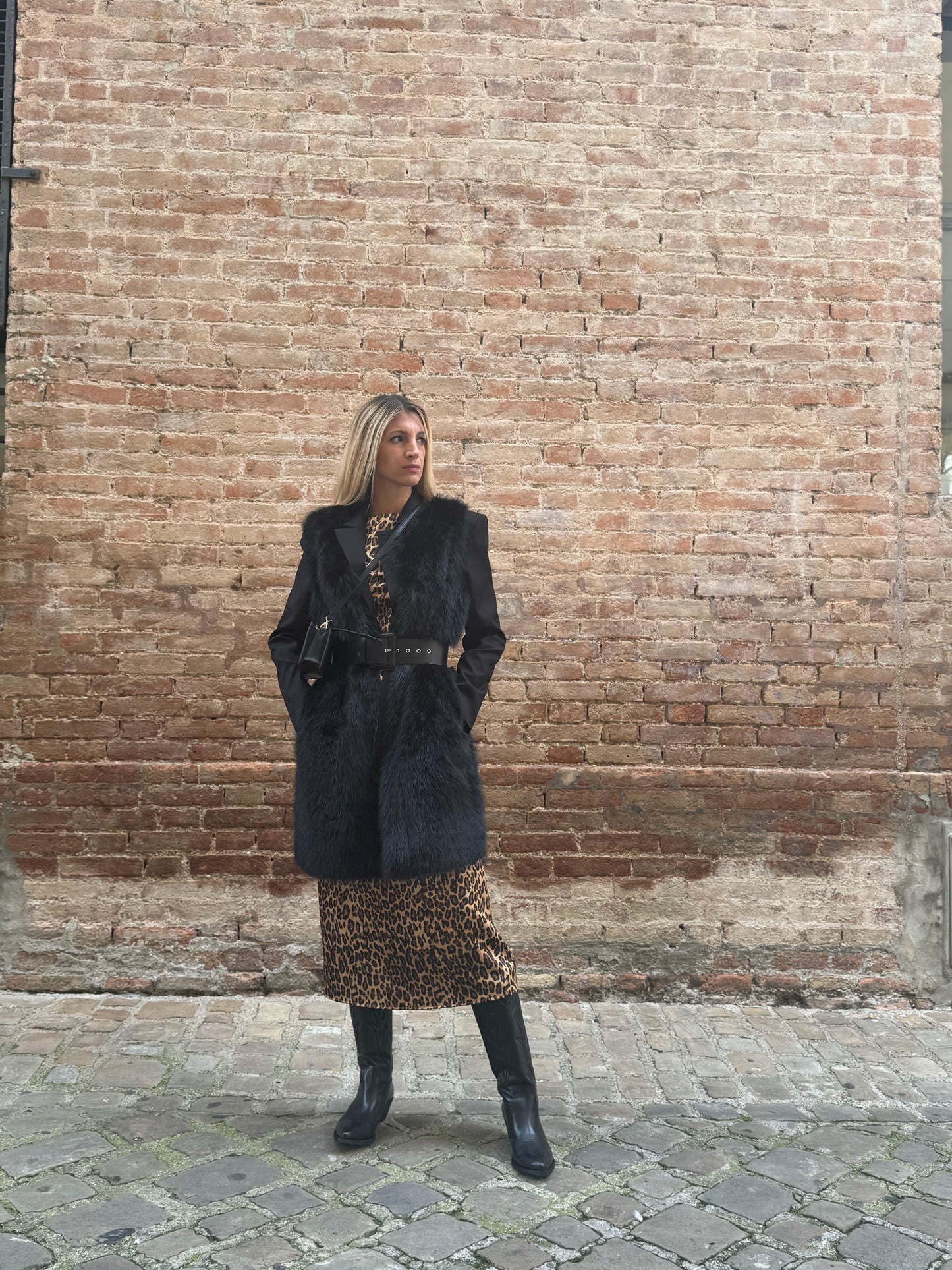 Dixie Abito animalier con drappeggi laterali MACULATO