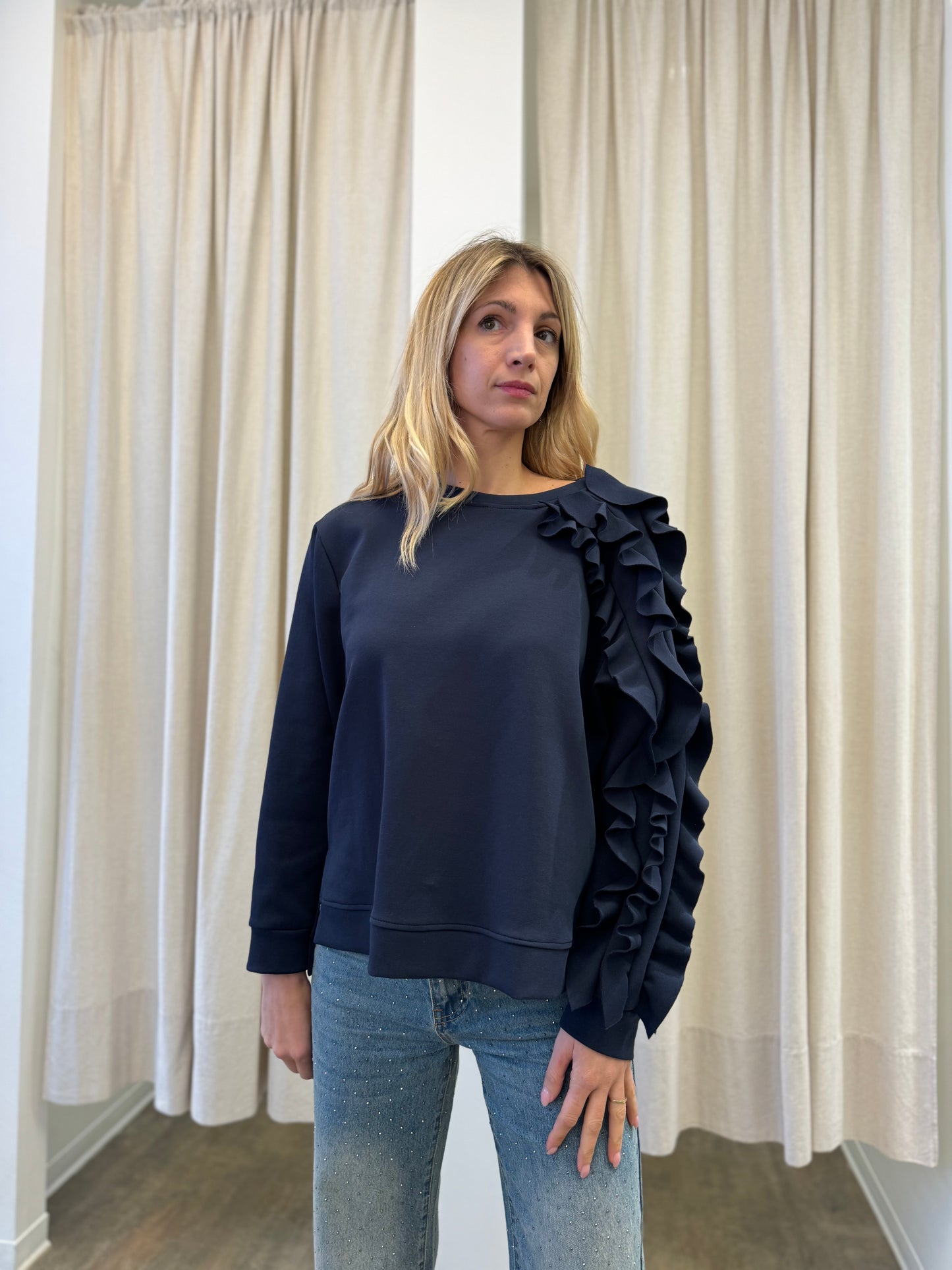 Tensione In Felpa con rouches BLU