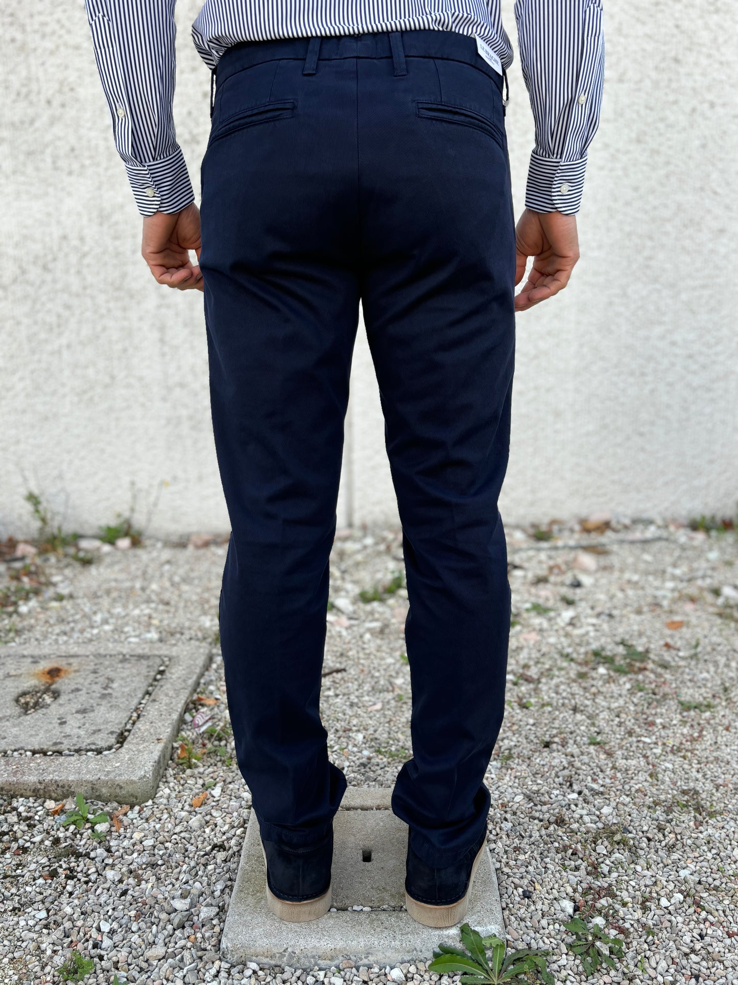 Le Braghe chino tessuto diagonale BLU