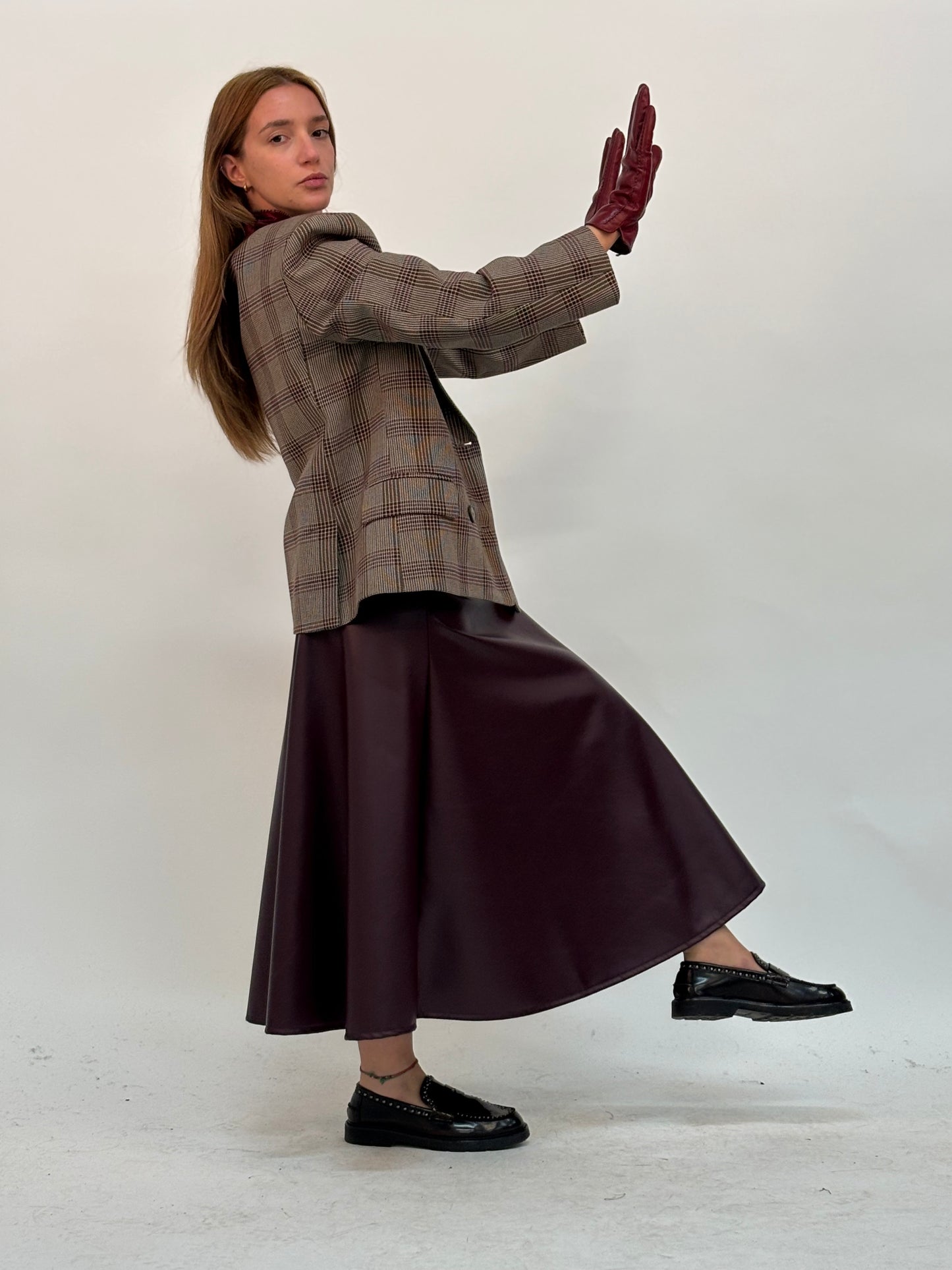 Tensione In Giacca doppiopetto a scacchi MORO/BORDEAUX/PANNA