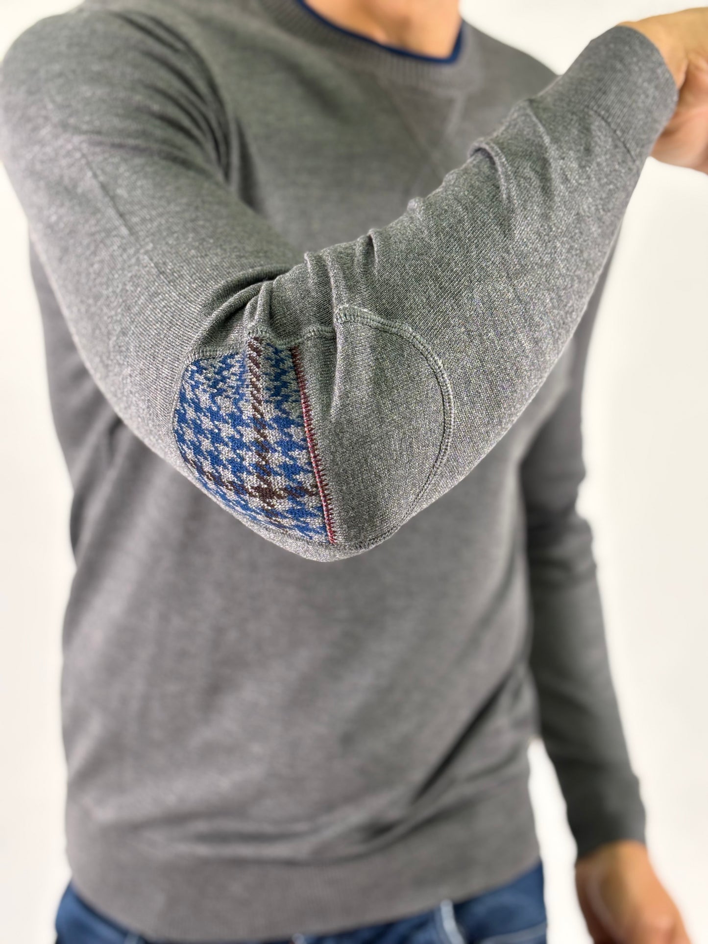 Markup Maglia in viscosa girocollo ml con toppa GRIGIO