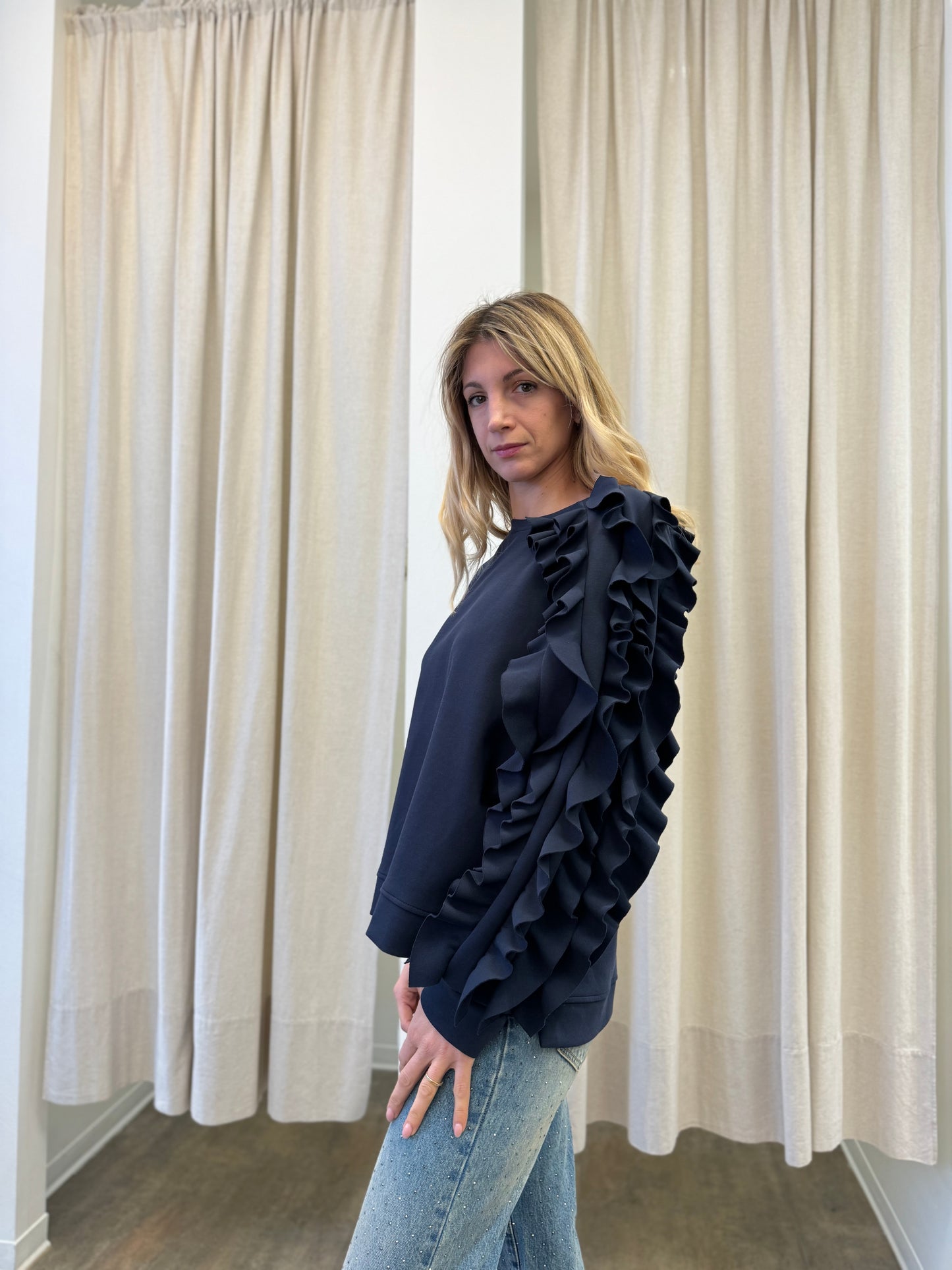 Tensione In Felpa con rouches BLU