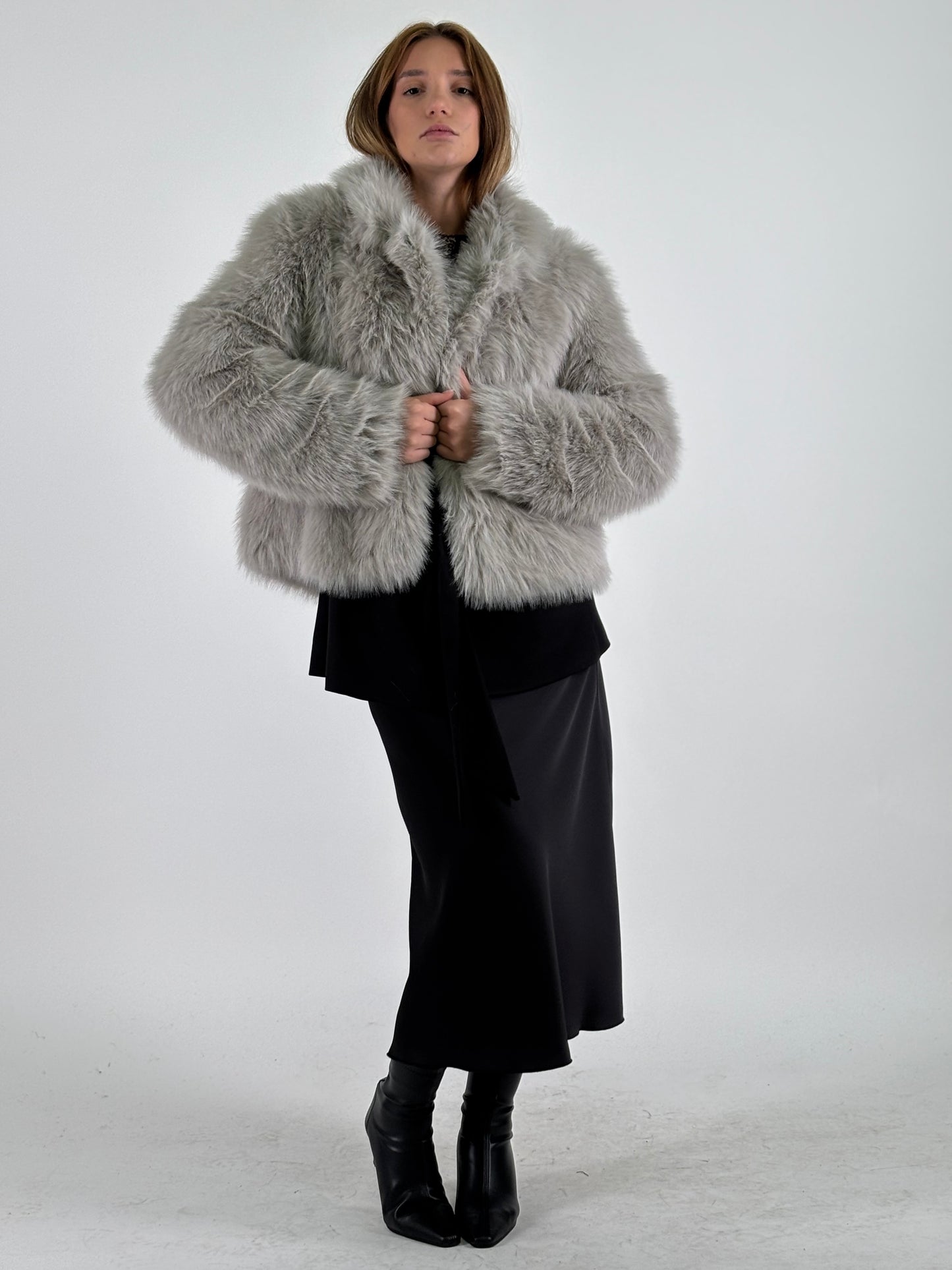 Dixie Gonna midi effetto raso NERO