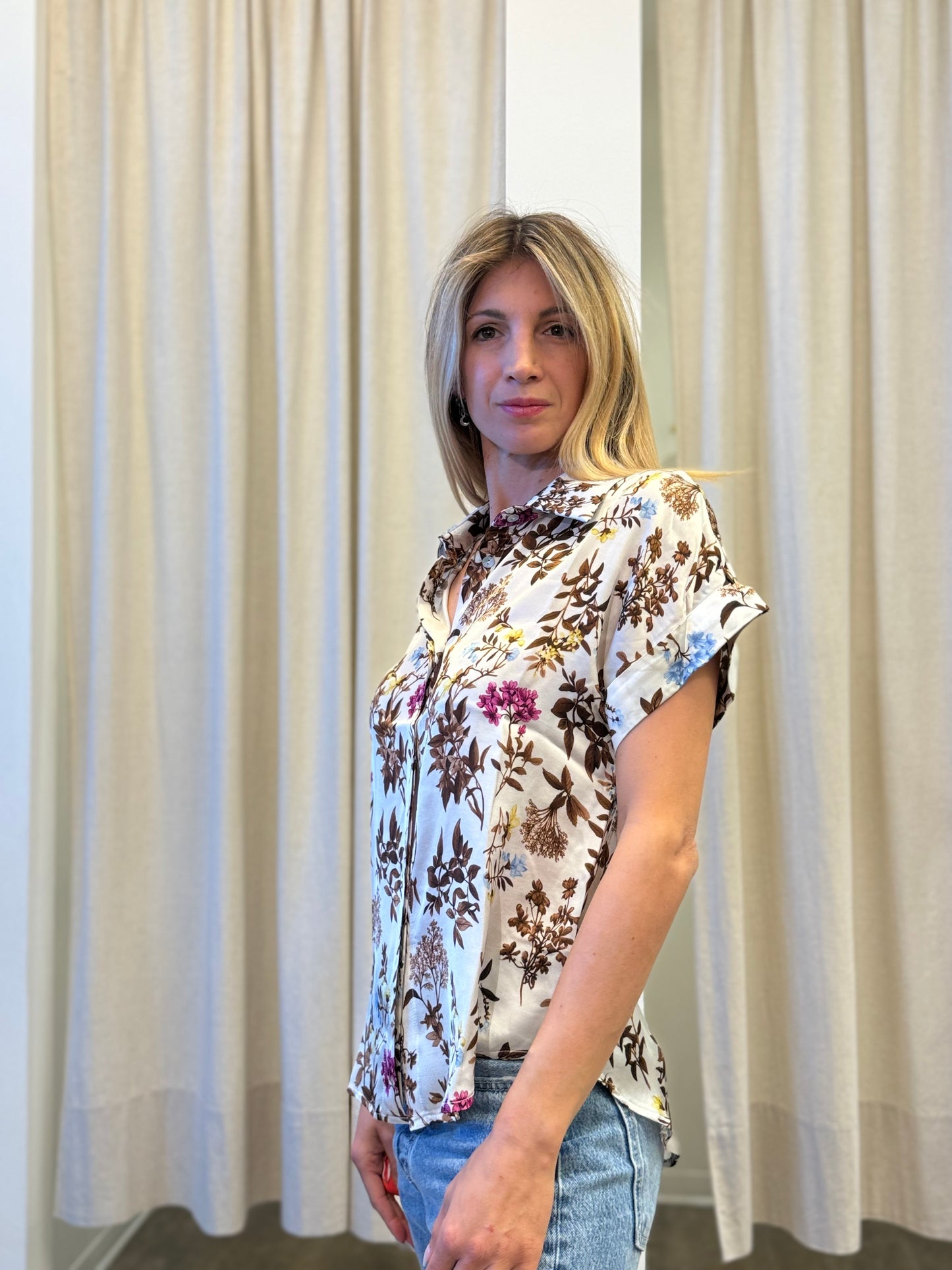Susy Mix Camicia fantasia floreale BEIGE/MARRONE