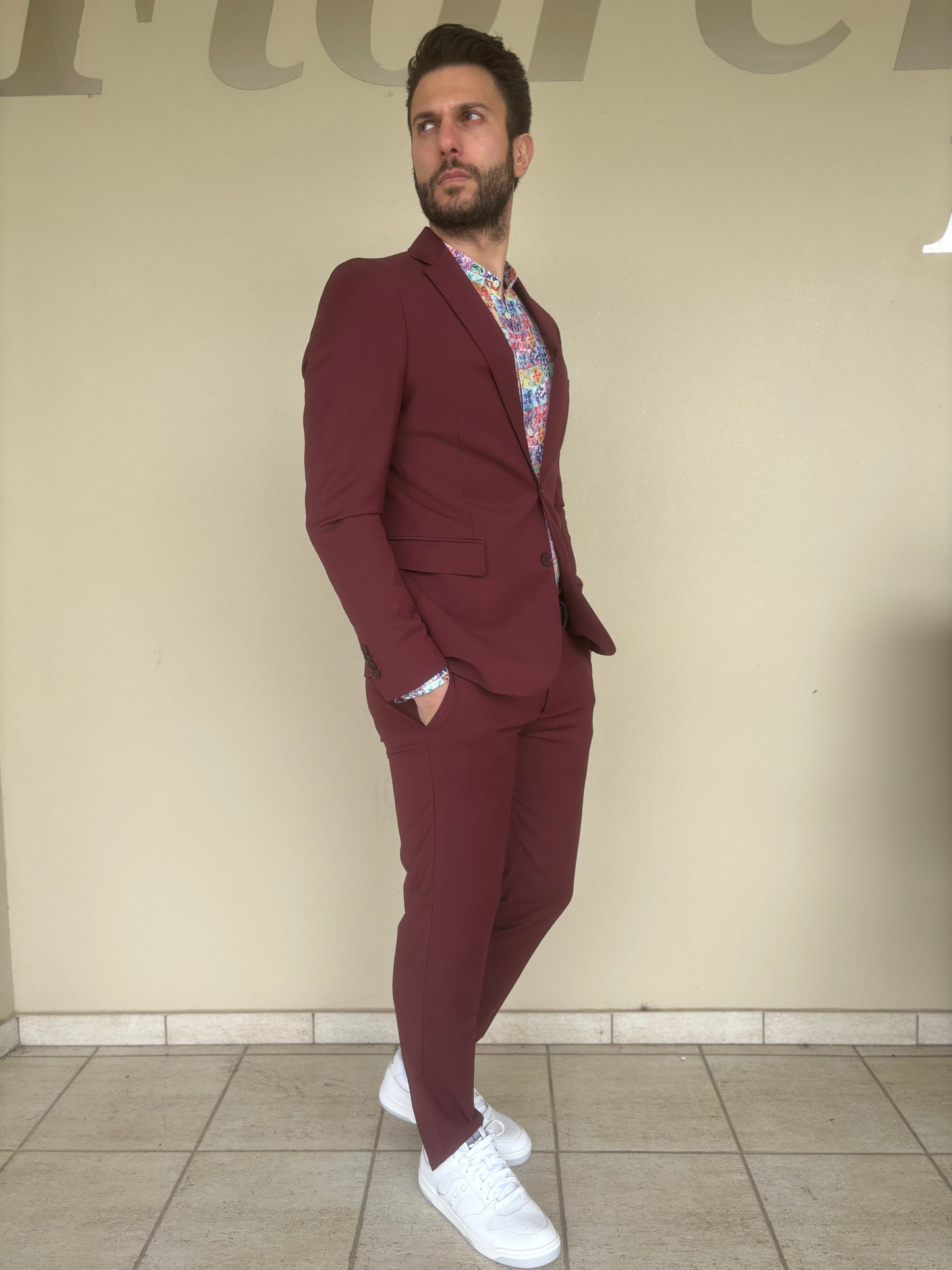 Loft88 abito misto lana BORDEAUX