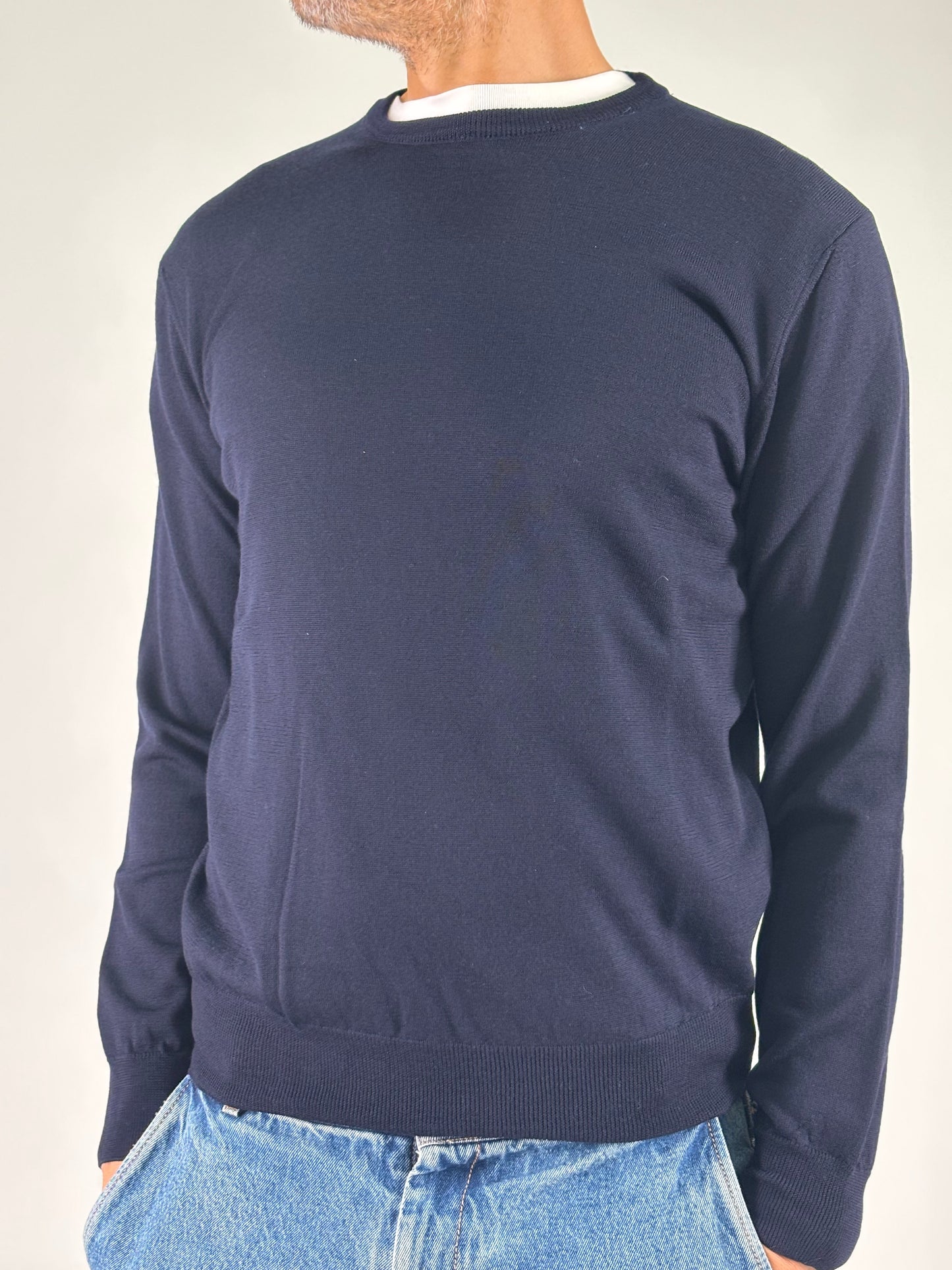Sporting Mare Maglia ml girocollo in lana BLU