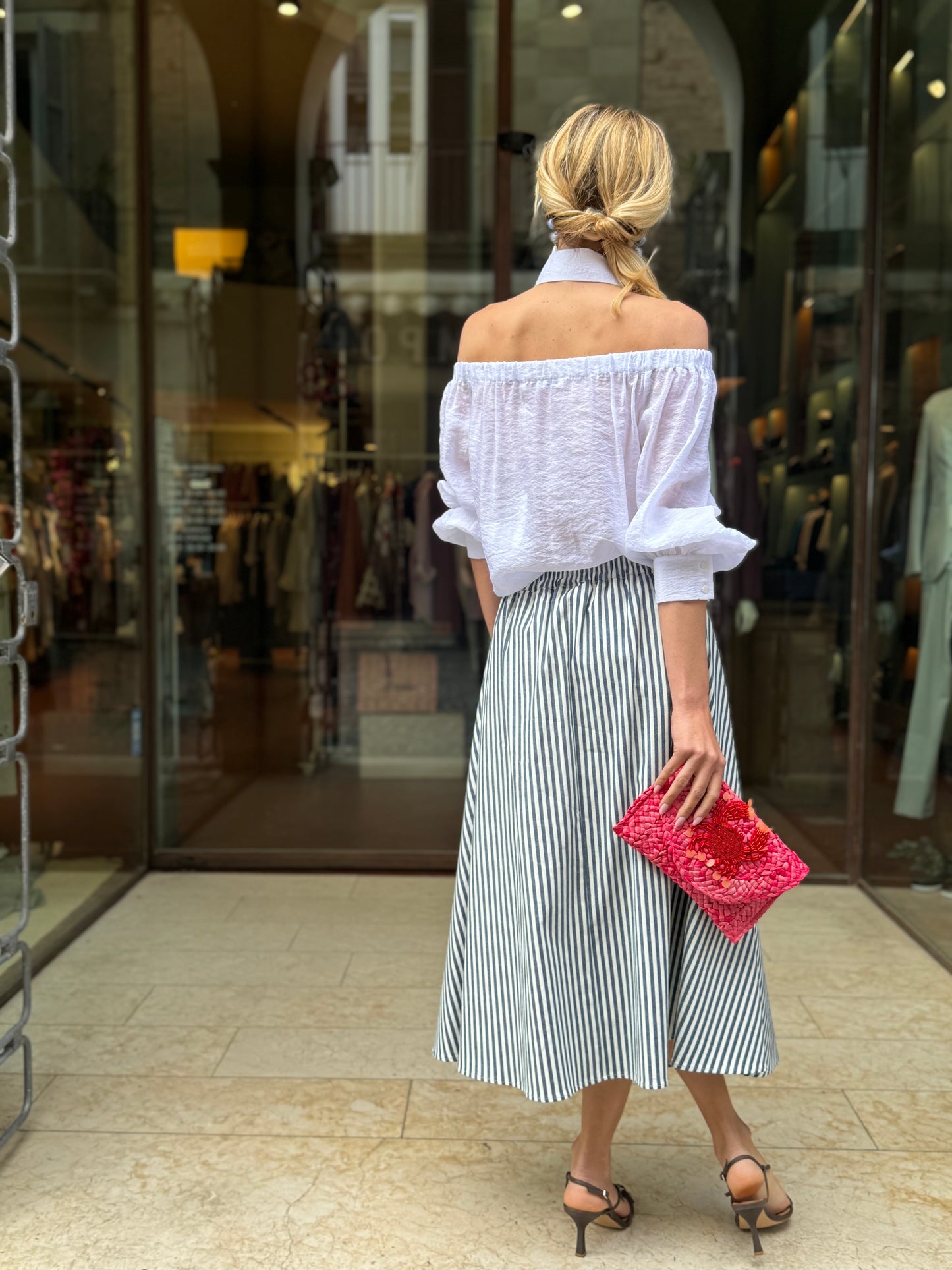 Patrizia Pepe Camicia over cut out BIANCO