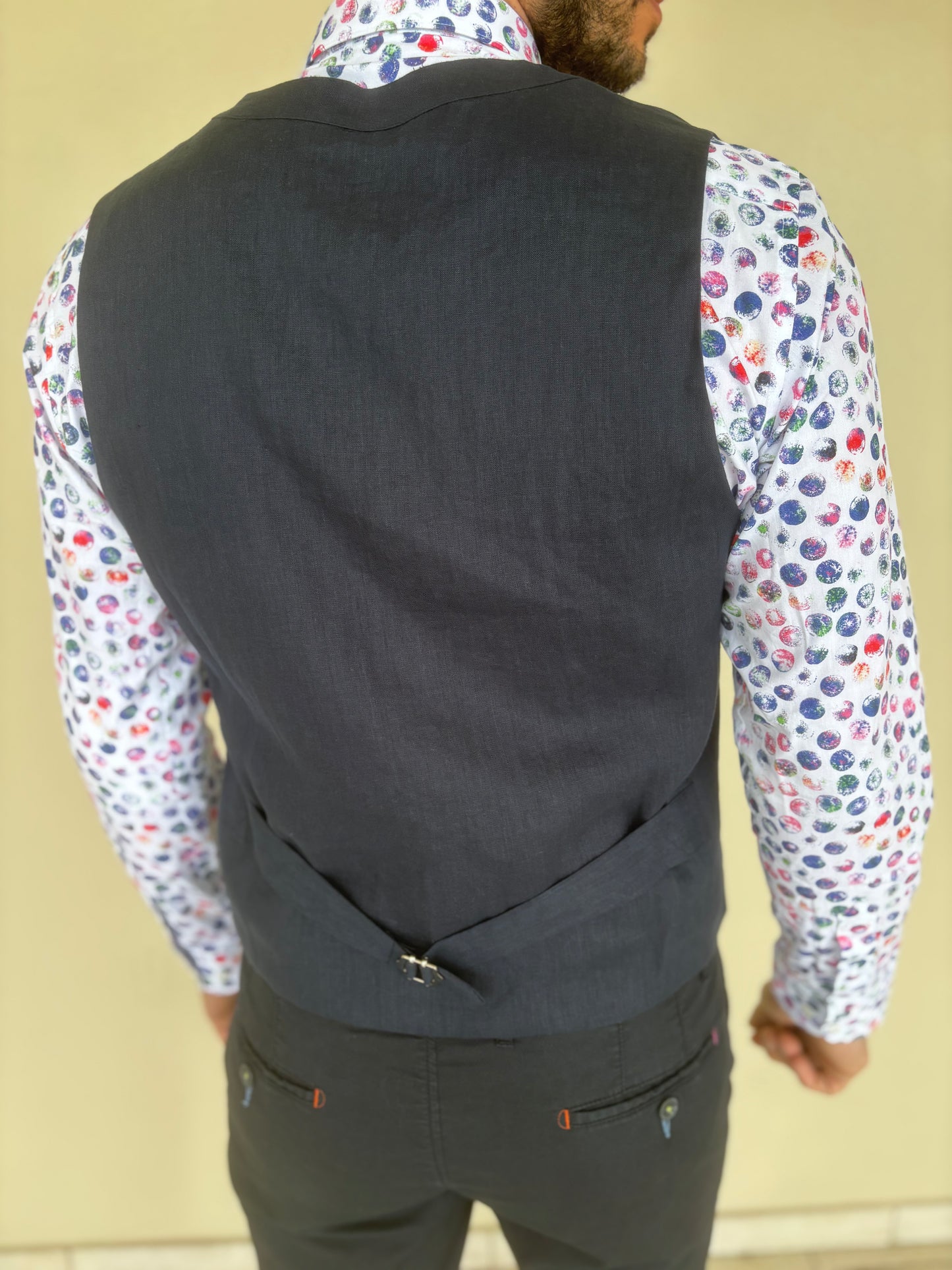 Gianni Lupo Gilet 100%lino BLU