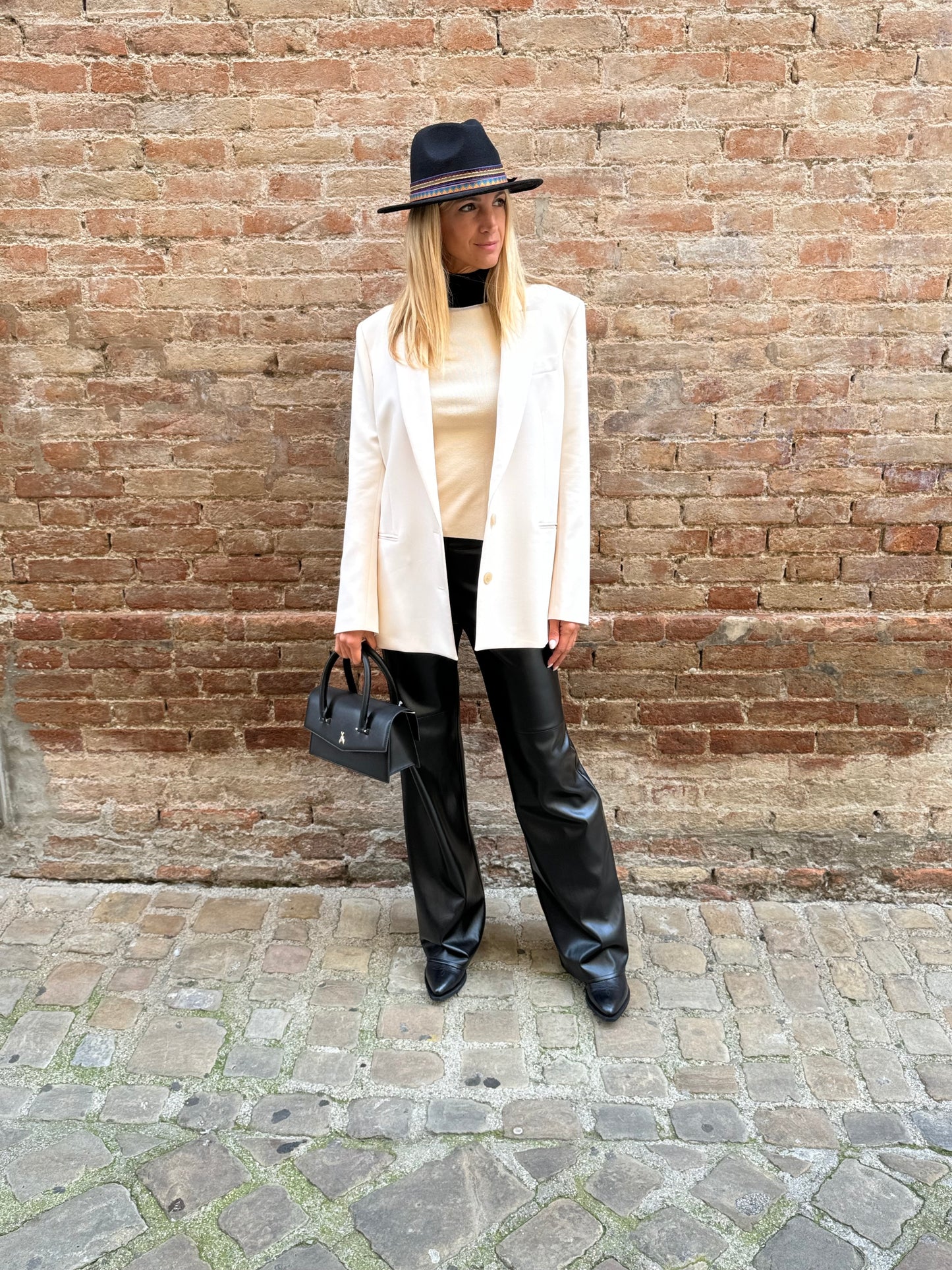 Patrizia Pepe Pantalone in ecopelle NERO