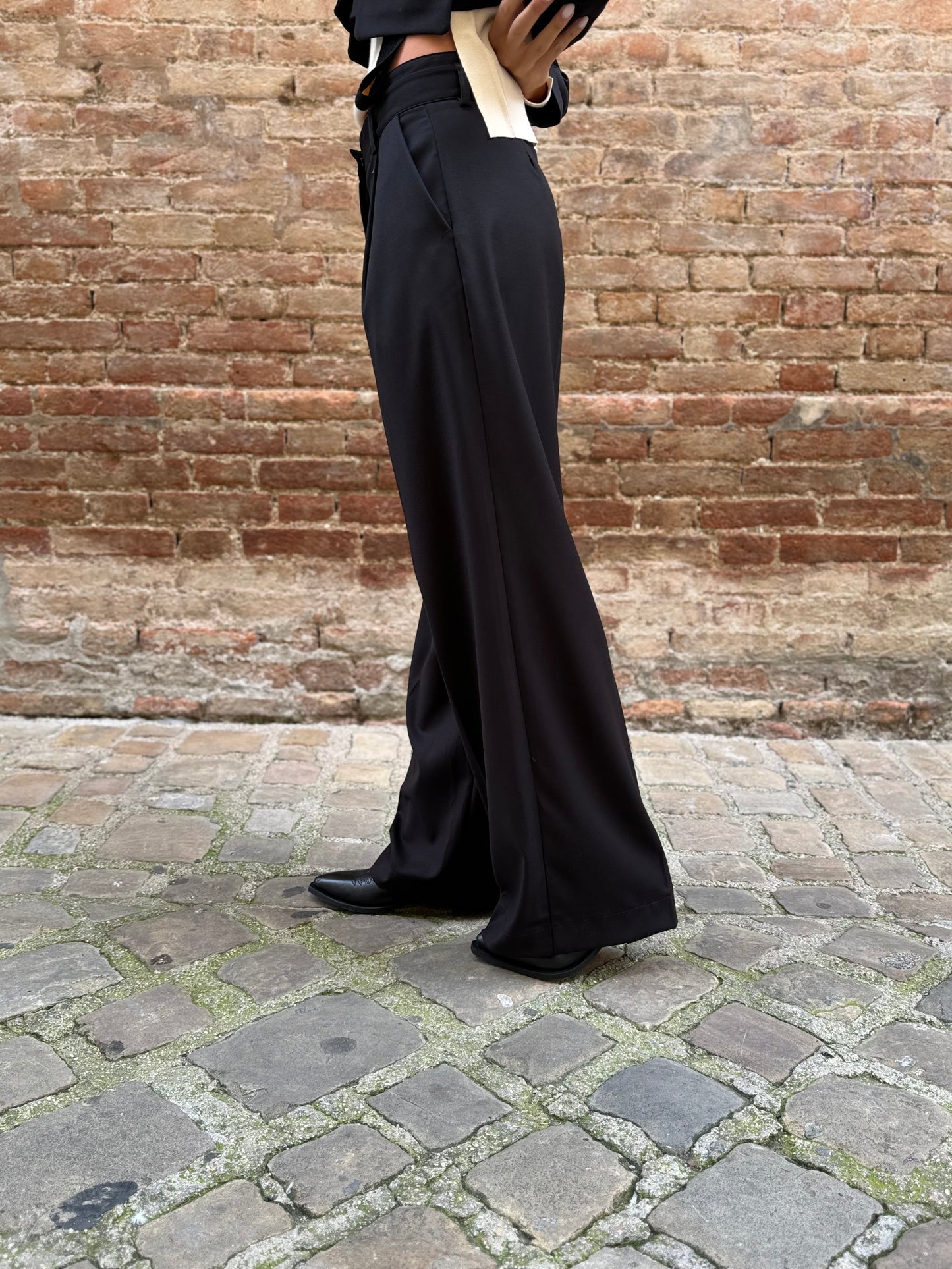 Dixie Pantalone con pences largo NERO