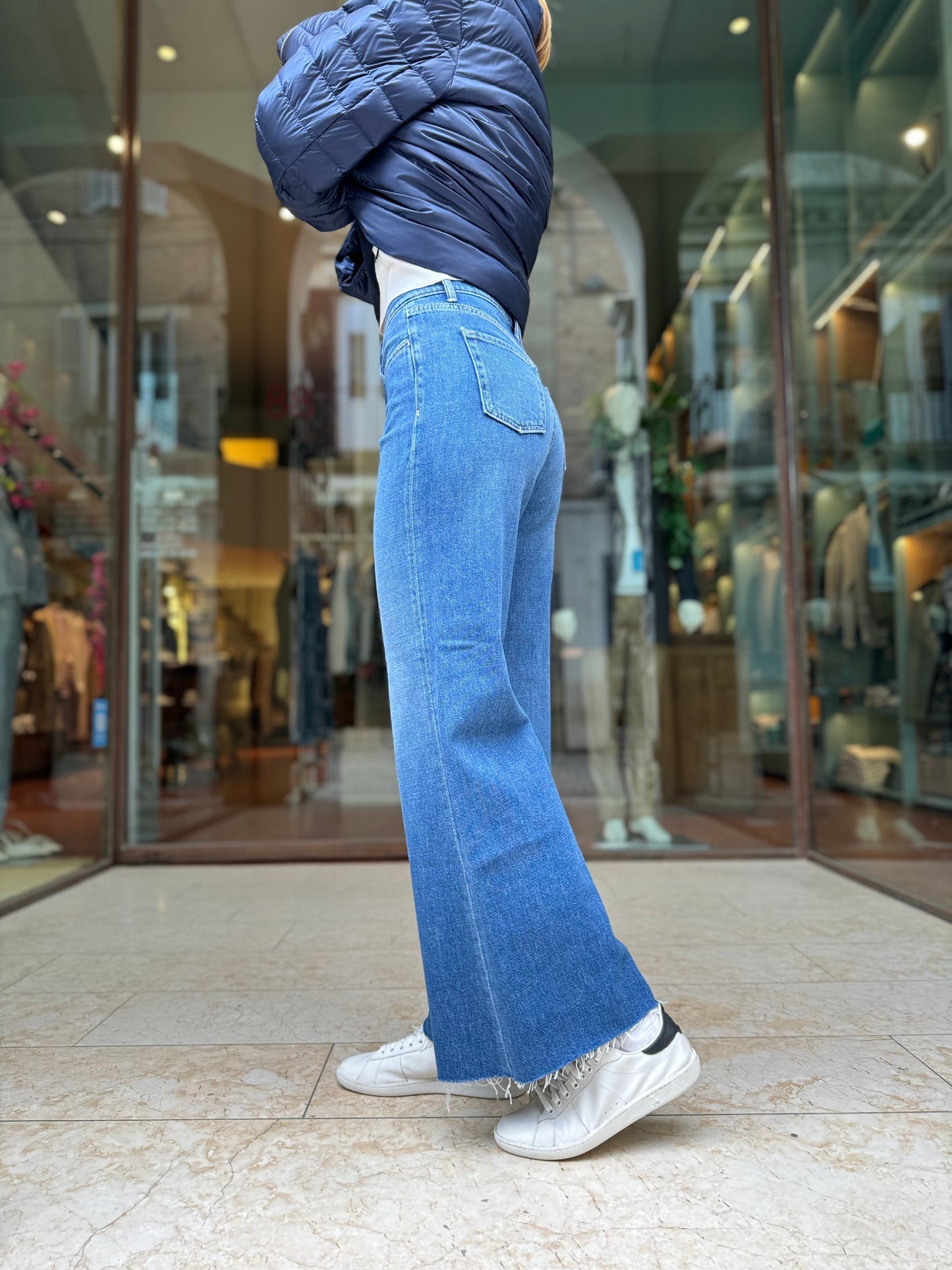 Cycle Jeans Luna flare fit fondo sfrangiato DENIM BLU
