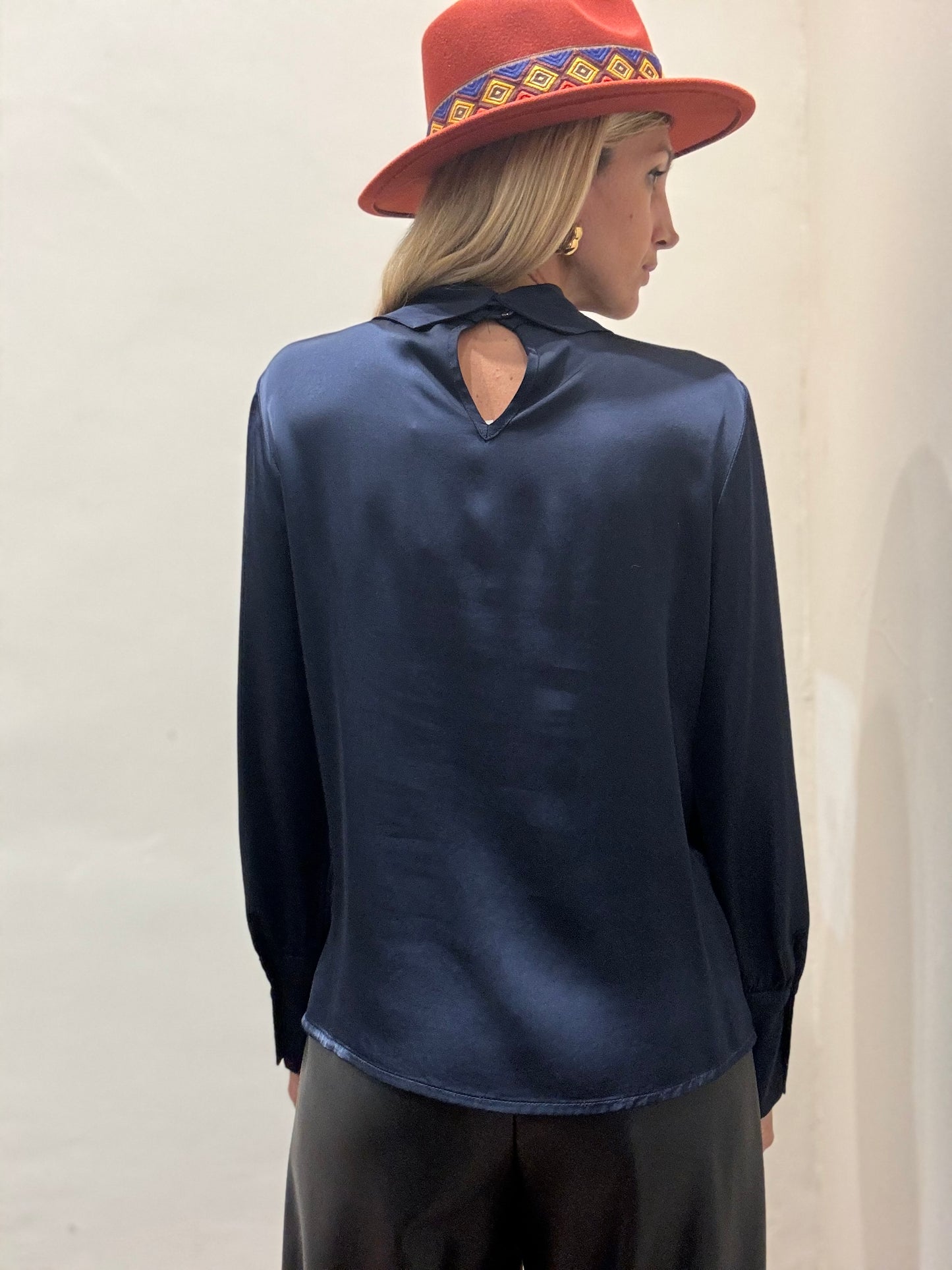 Dixie Camicia con colletto a goccia e polsini larghi BLU