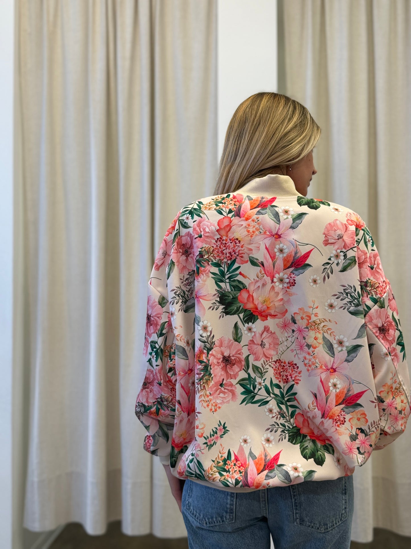 Susy Mix Bomber fantasia floreale ROSA/BEIGE