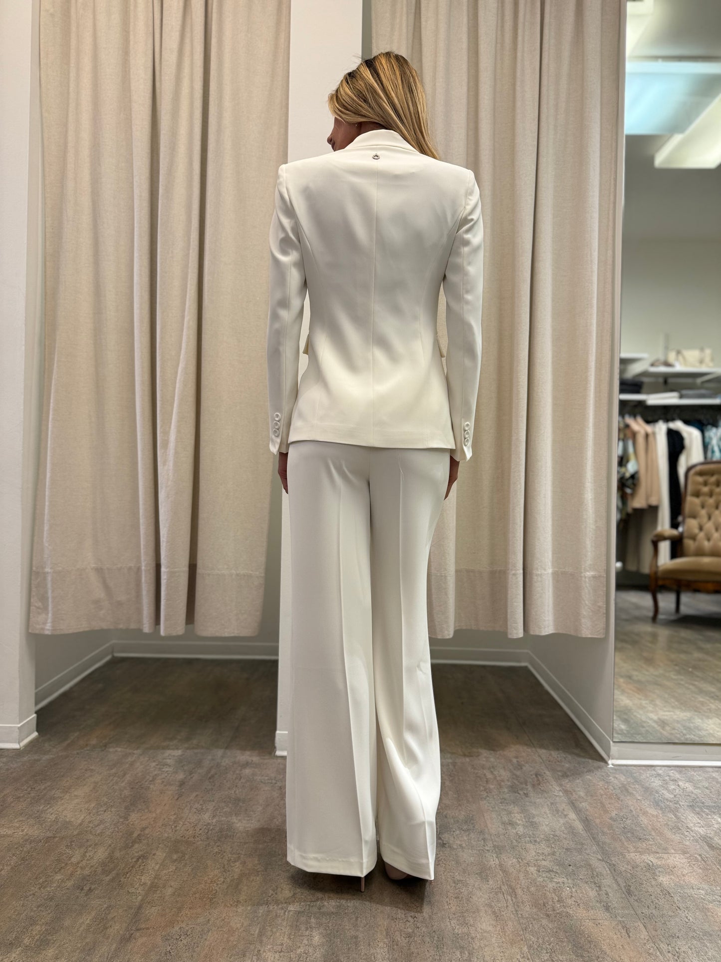 Eco giacca giacca con spacchetti BIANCO
