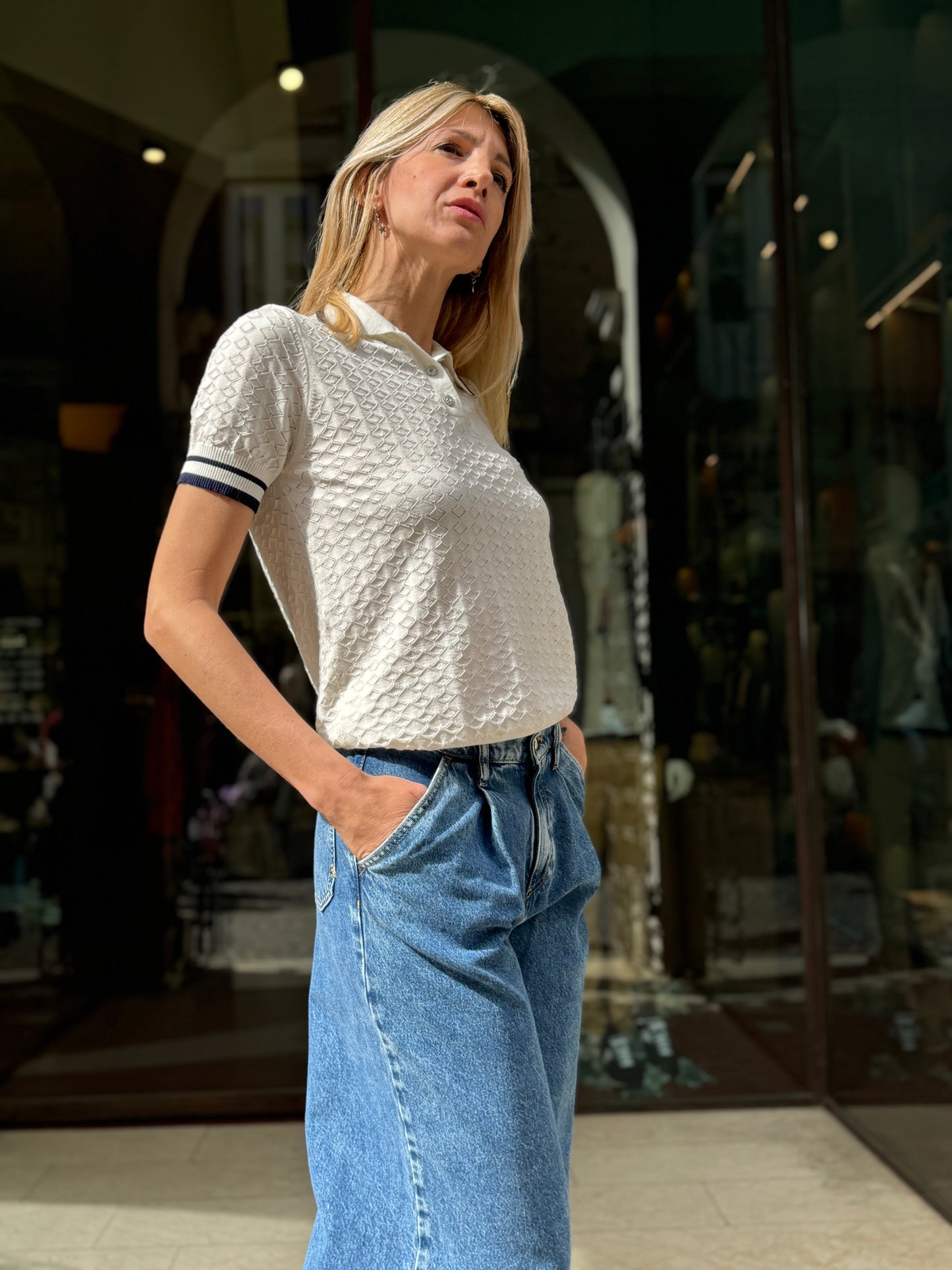 DIXIE polo cotone PANNA
