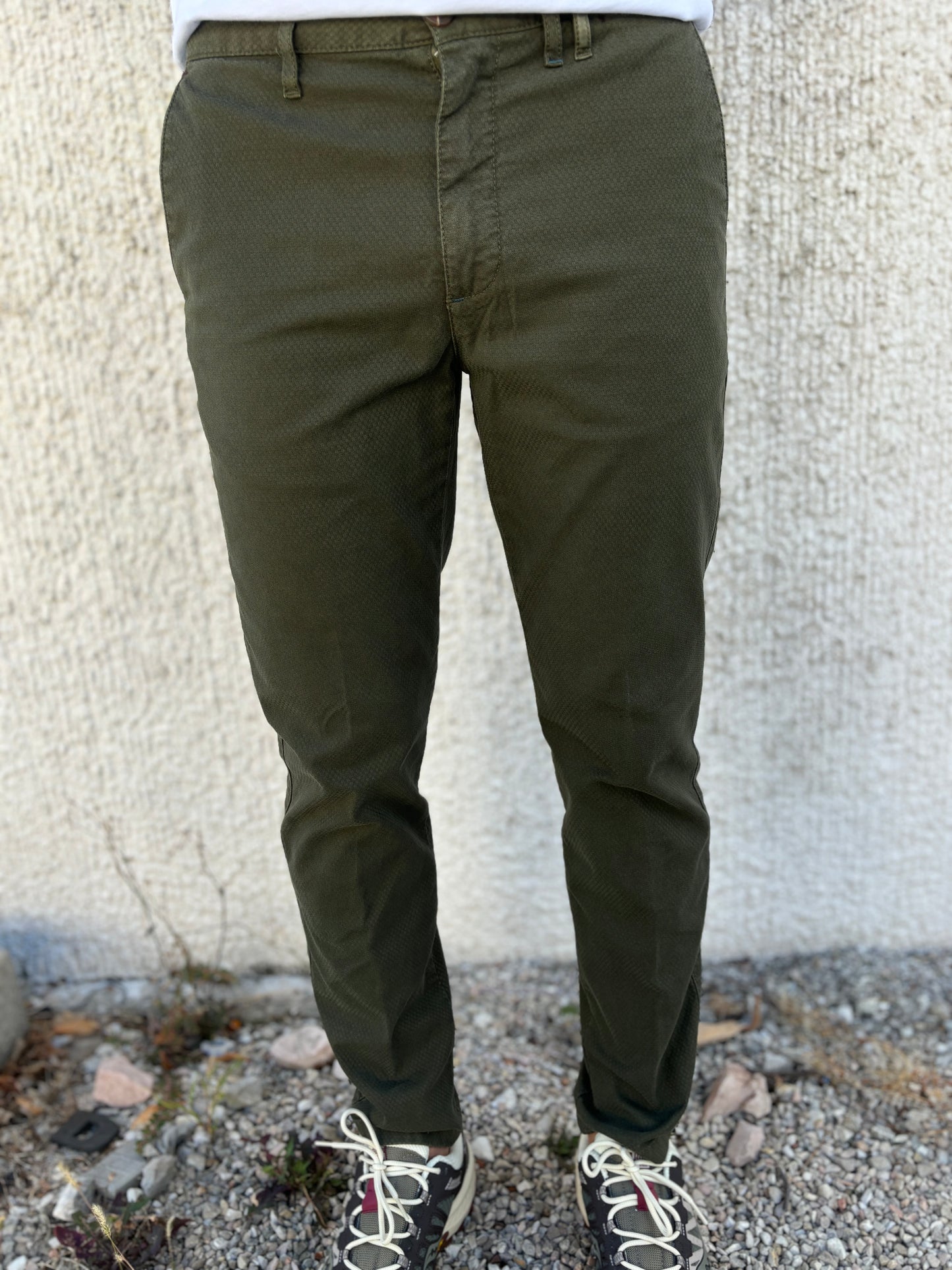 Savoir Faire pantalone tasca uomo microfantasia VERDE