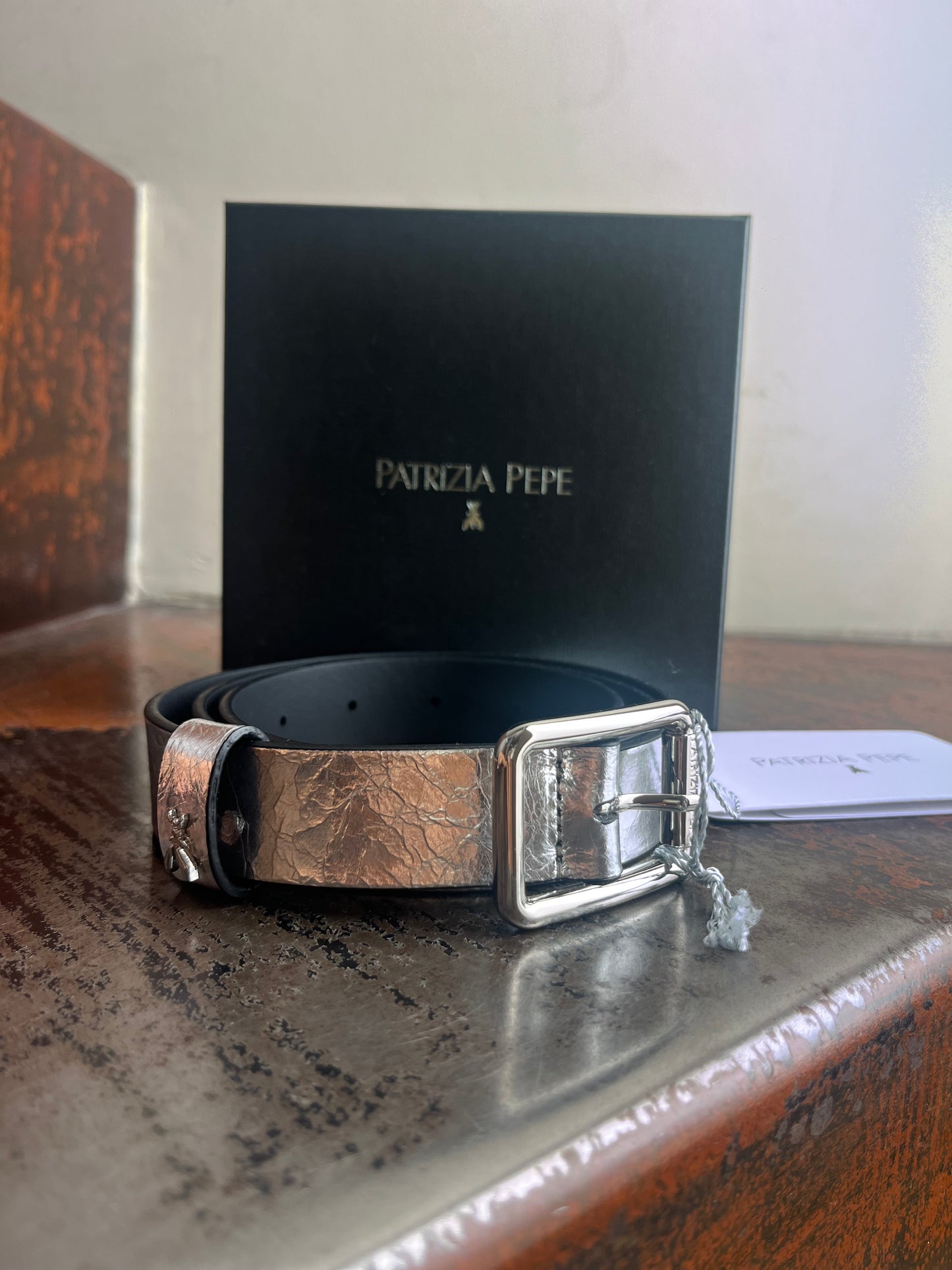 Patrizia Pepe Cintura martellata ARGENTO, fibbia argento