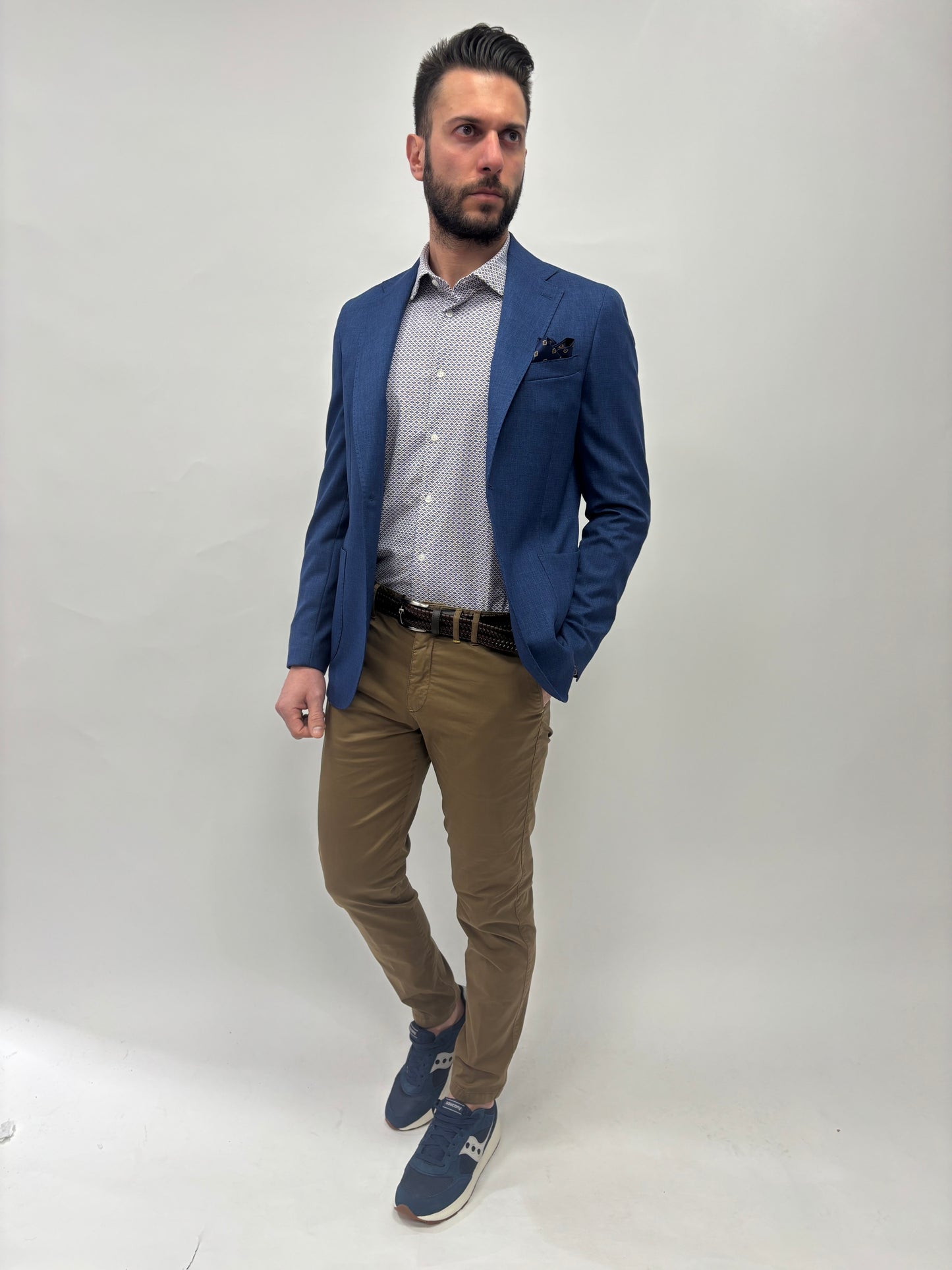 Savoir Faire pantalone slim gabardina stretch BISCOTTO