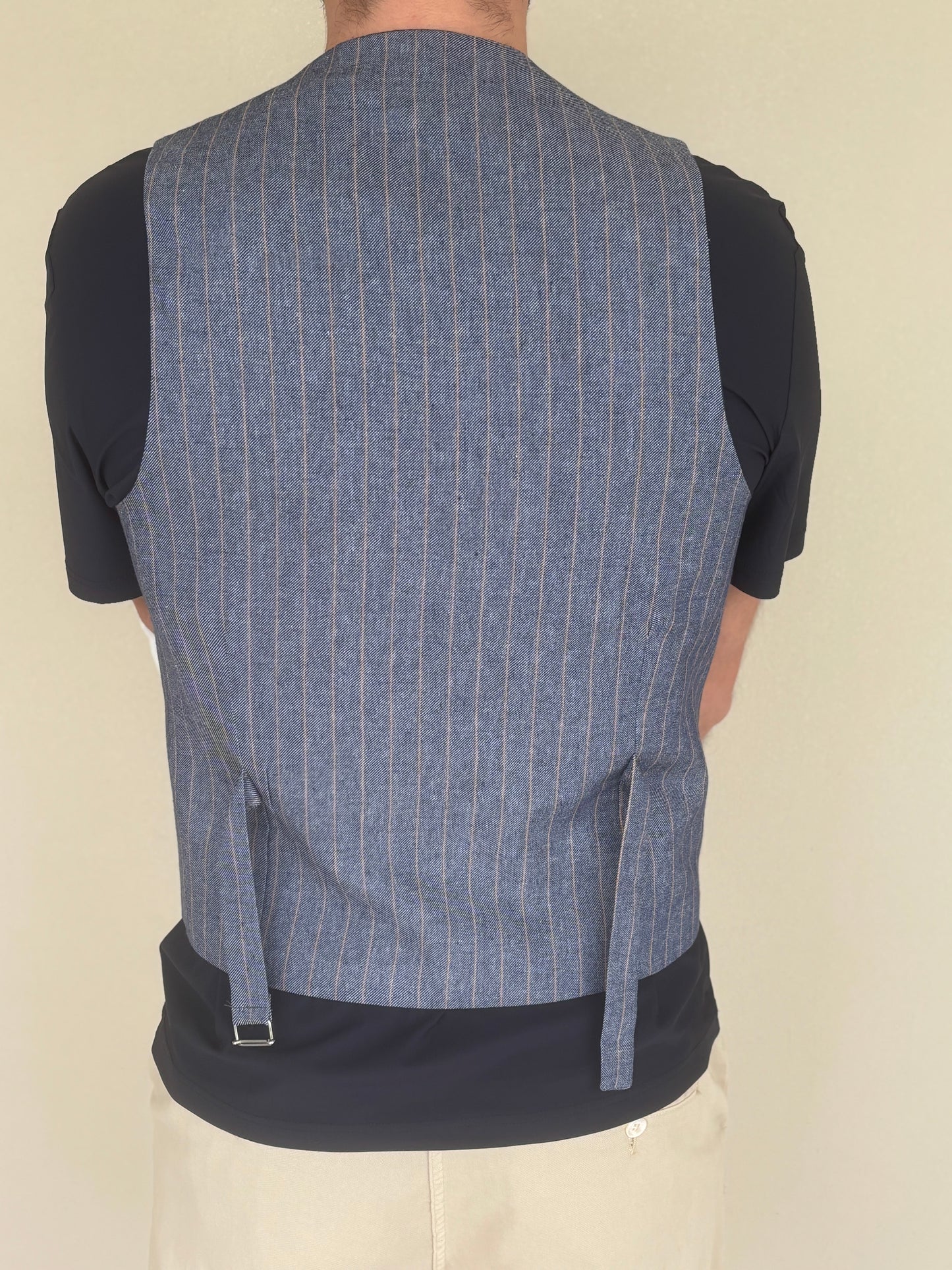 Le Braghe gilet RIGATO BLU