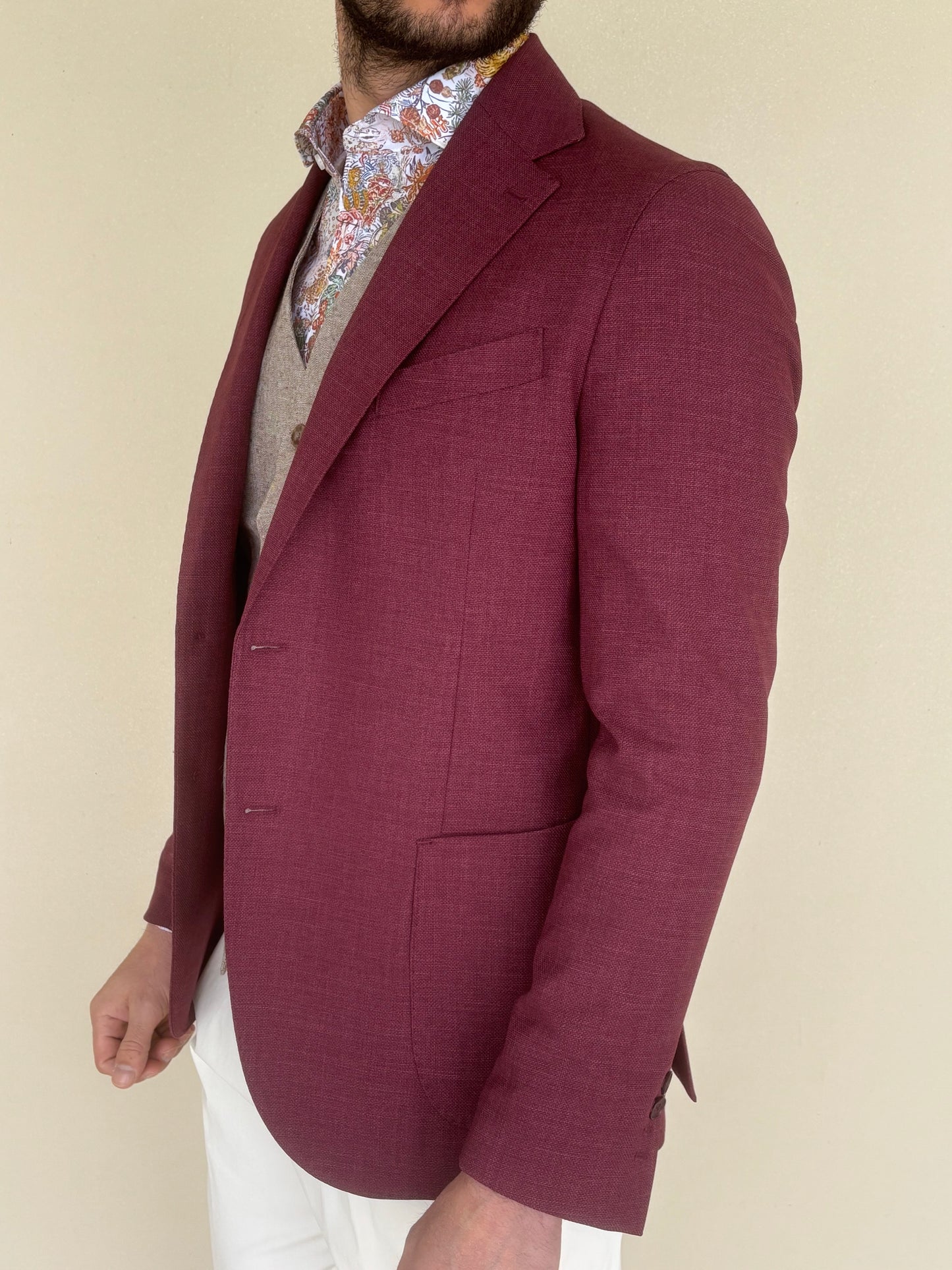LOFT88 giacca effetto lino BORDEAUX