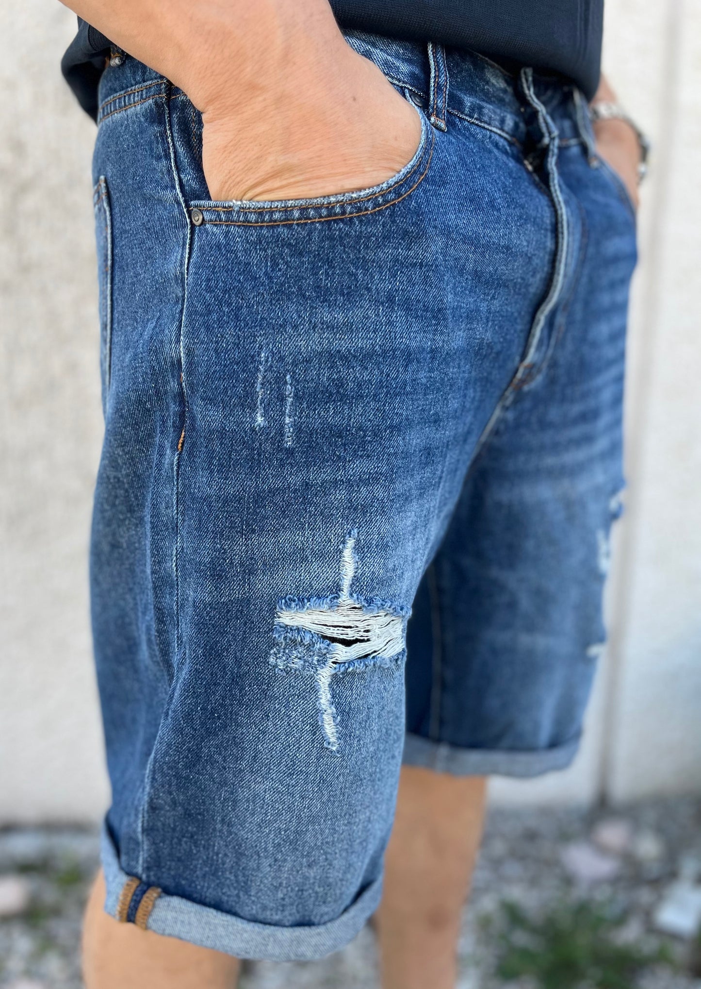 Rytual bermuda regular fit strappato JEANS