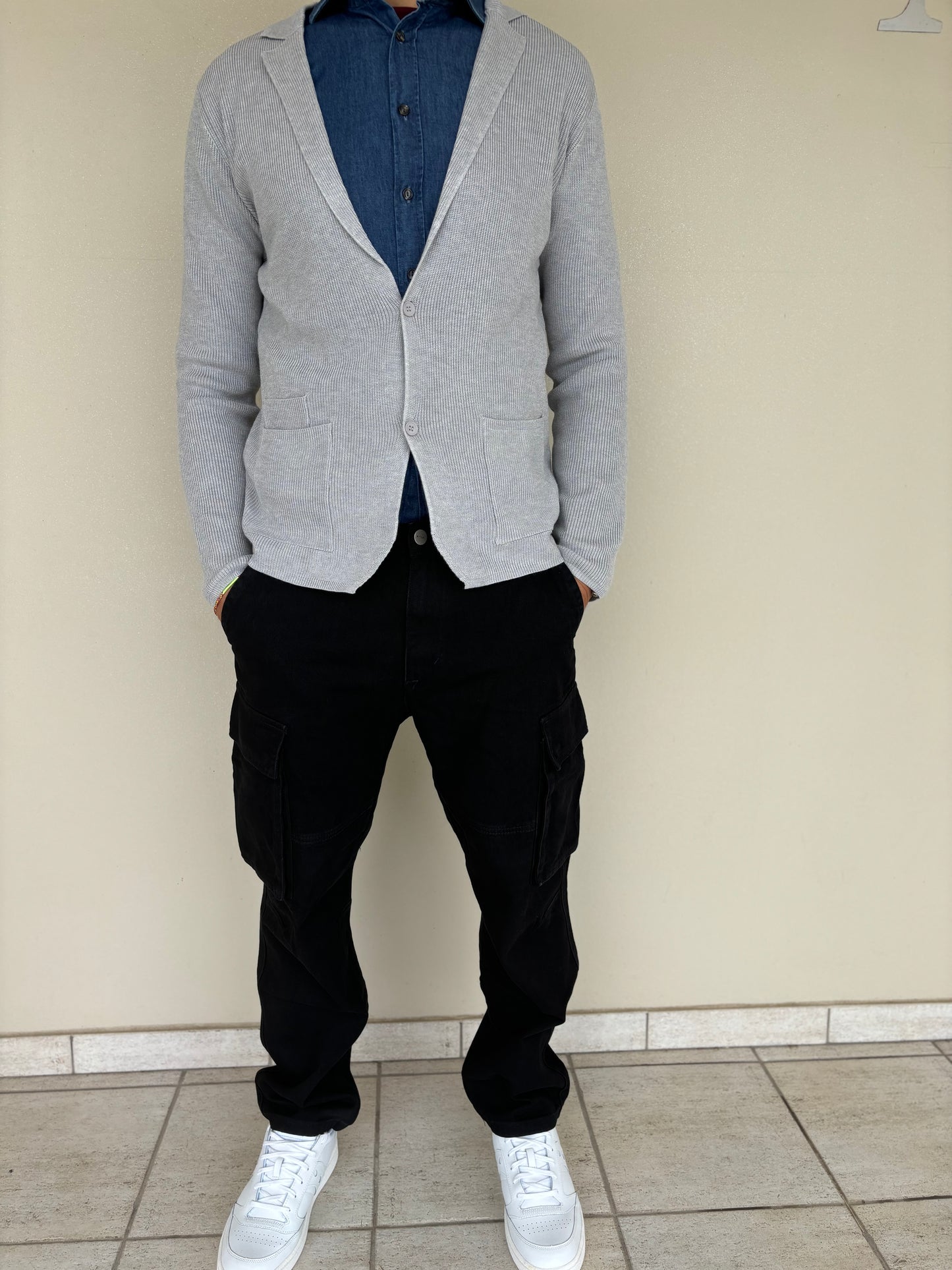 Rytual Pantalone con tasconi, dritto in fondo NERO