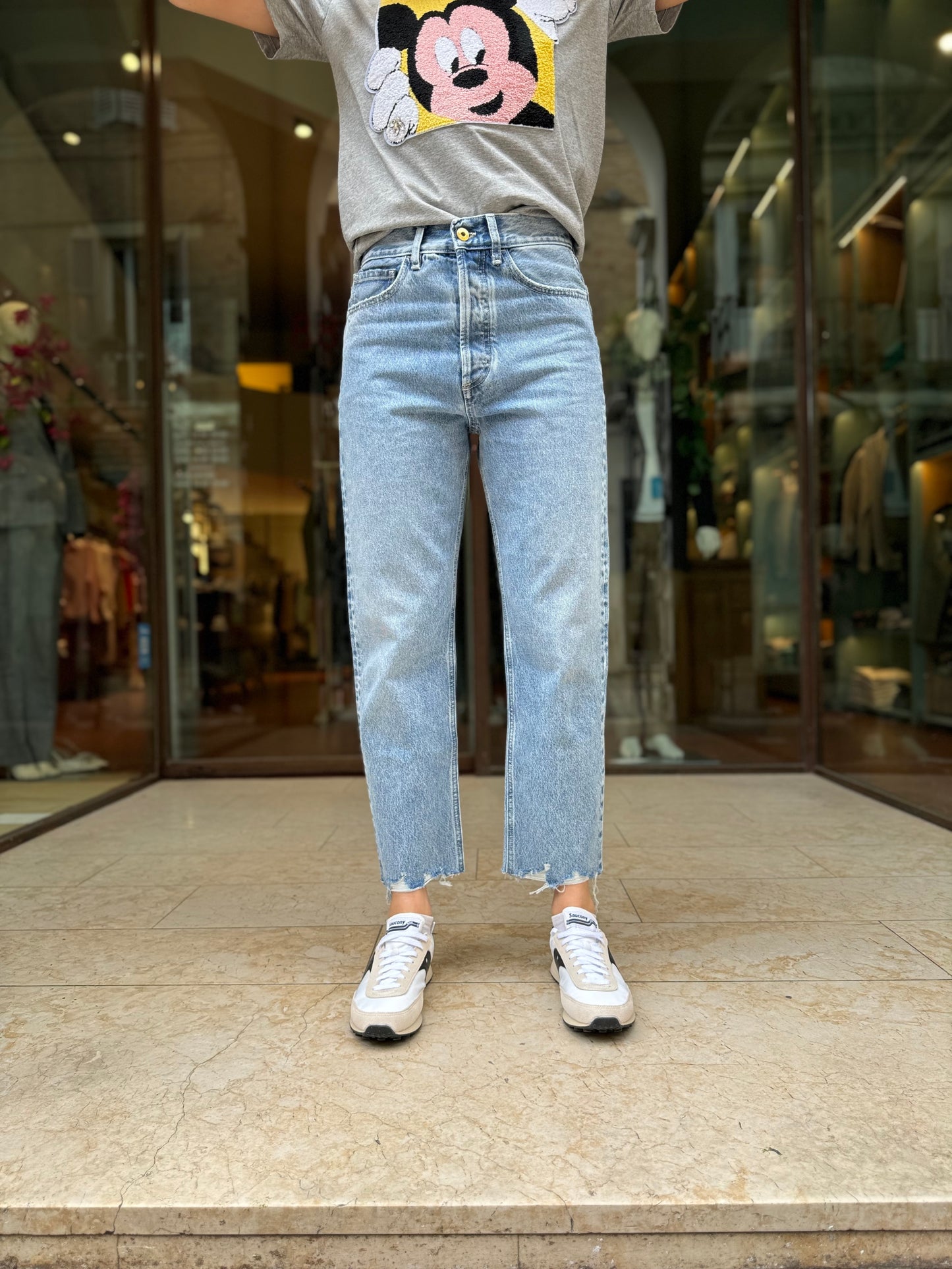 Cycle Jeans BELLA fermo vita alta strappato in fondo lav.chiaro DENIM