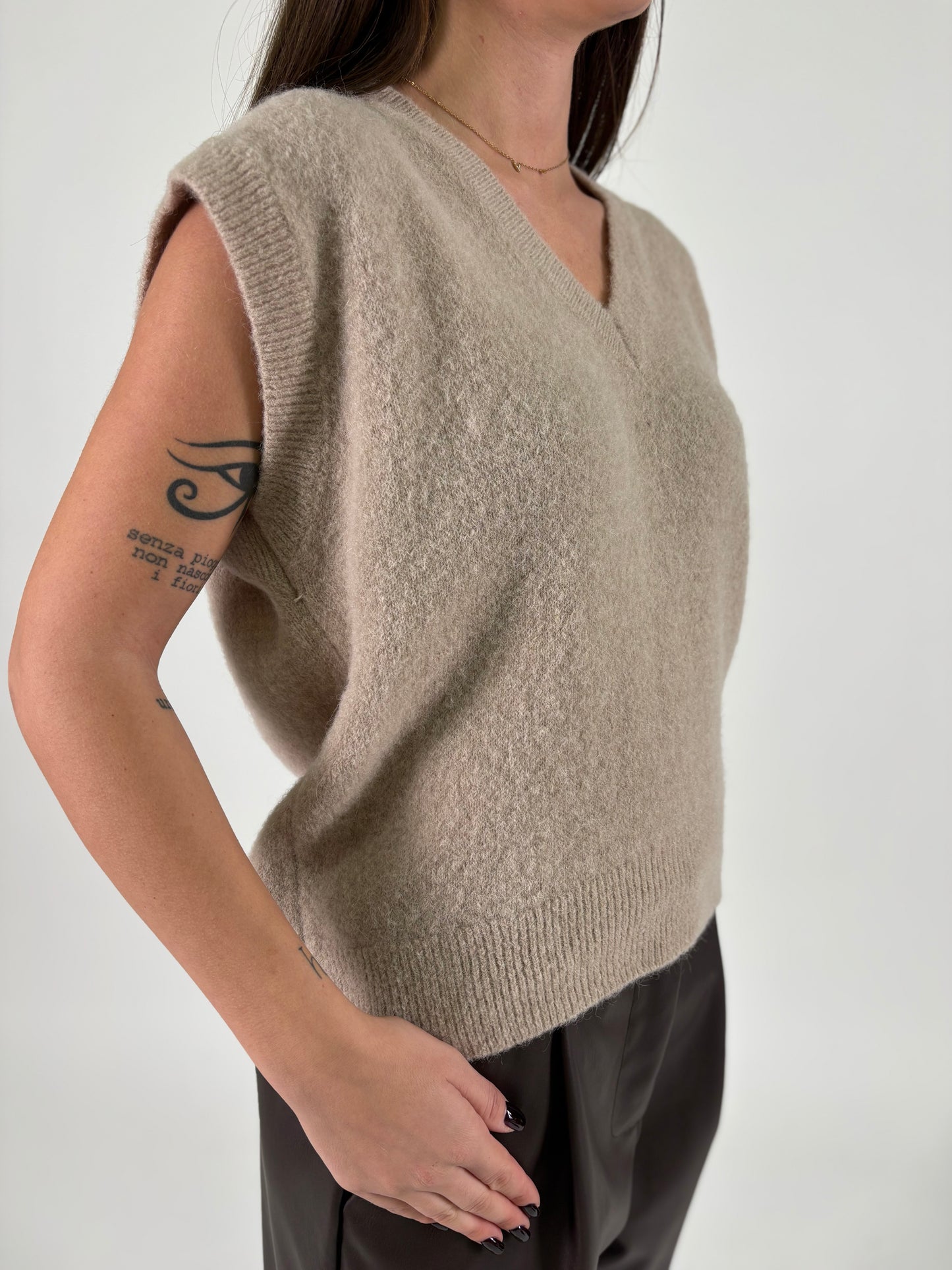 DIXIE gilet mohair BEIGE