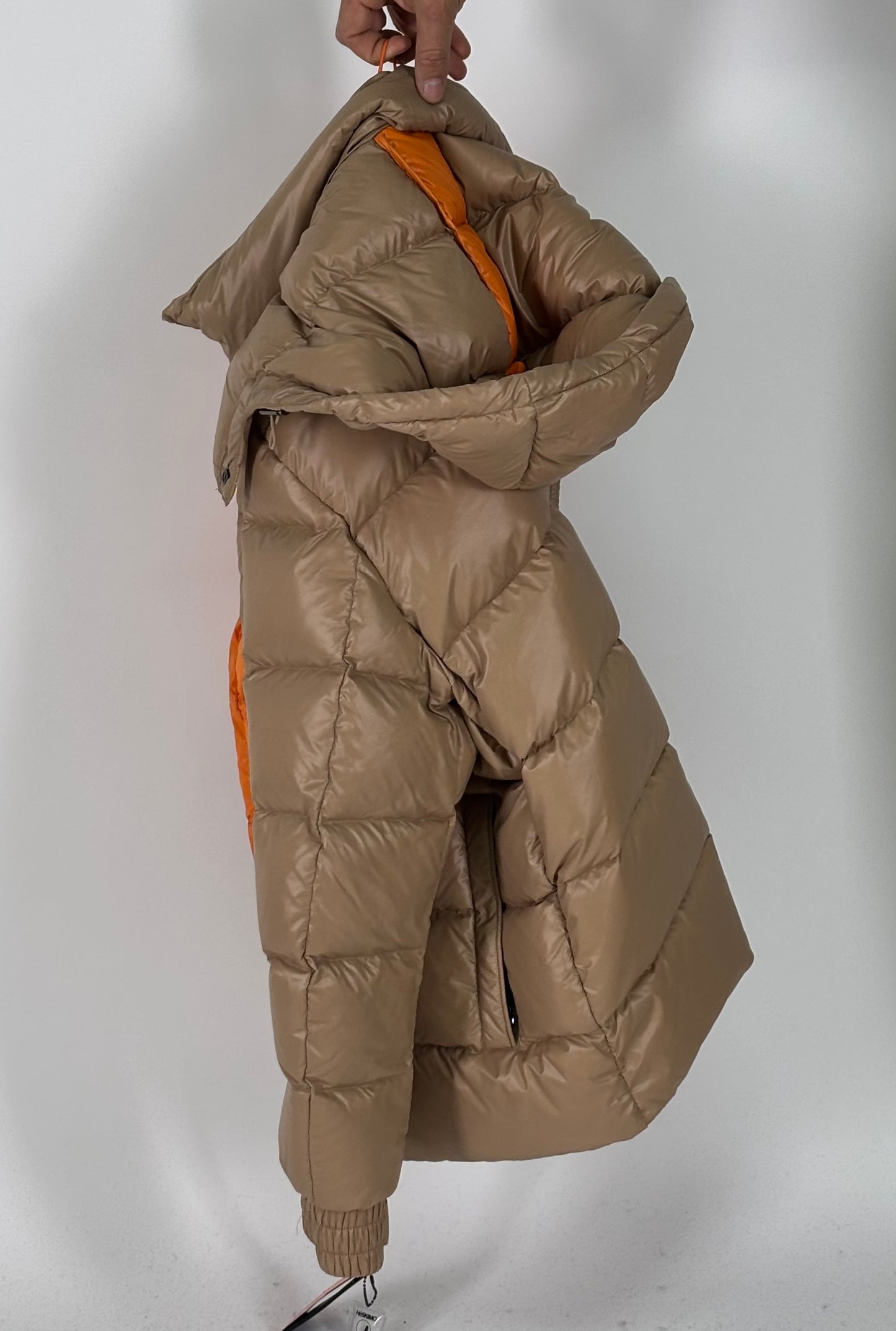 Heskimo piumino corto con cappuccio vera piuma d'oca BEIGE