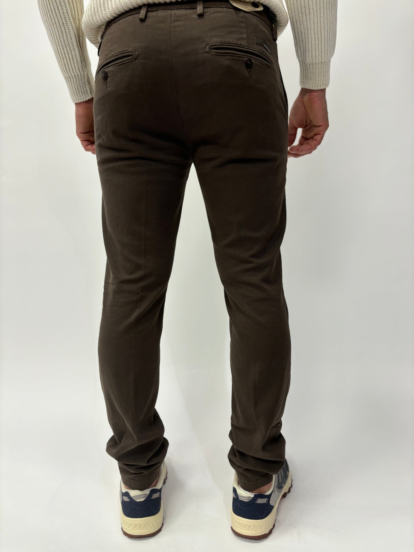 Teleria Zed Pantalone microfantasia in caldo cotone MARRONE