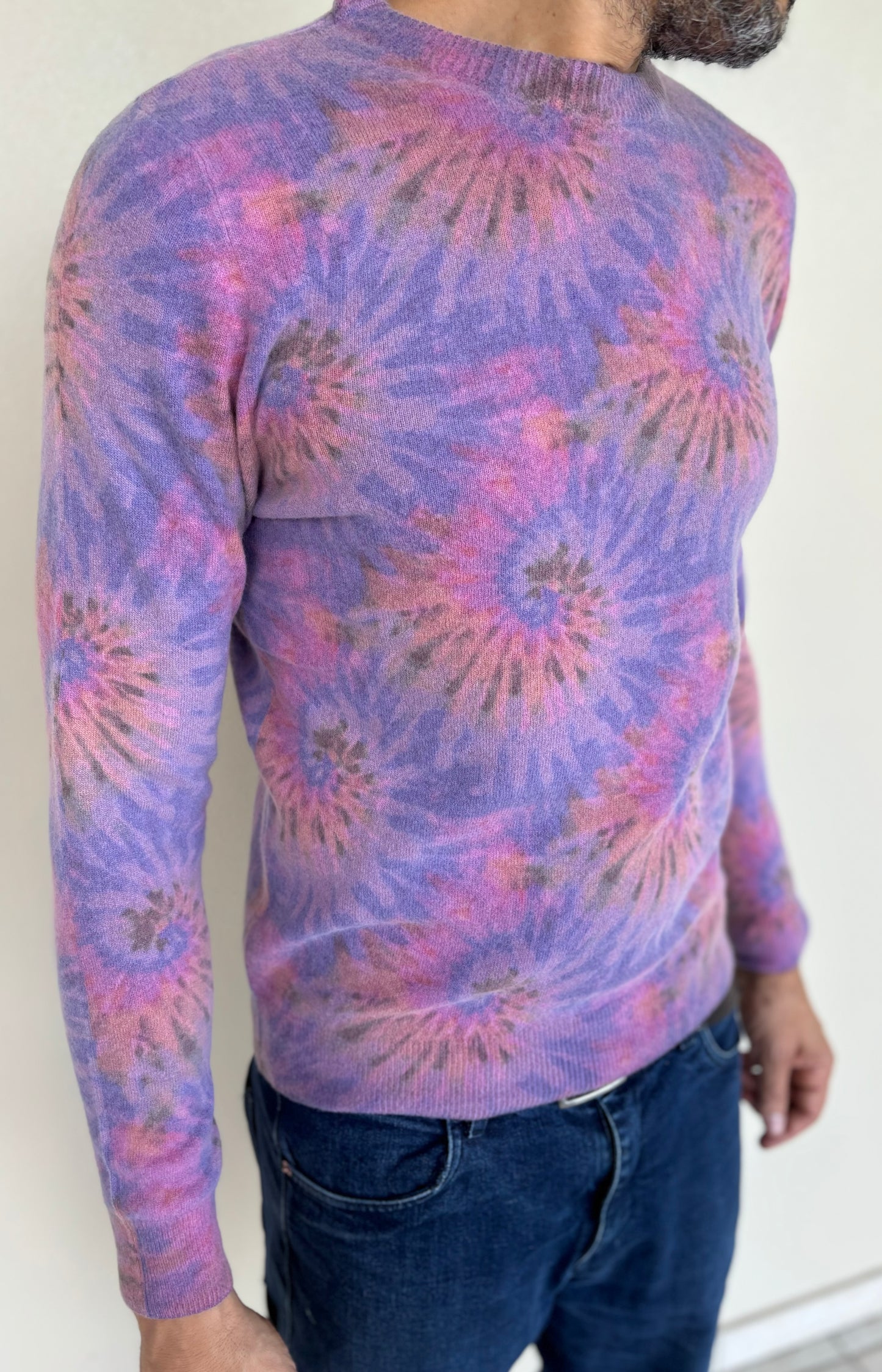 Ex aequo Maglia in lana girocollo stampa flower hippie FUCSIA