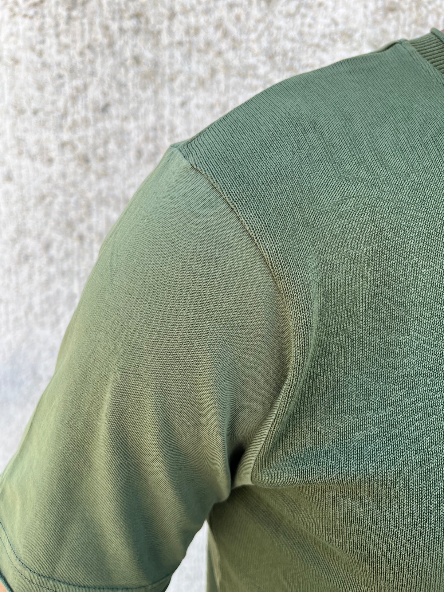 loft88 maglia manica corta in filo di cotone schiena liscia VERDE