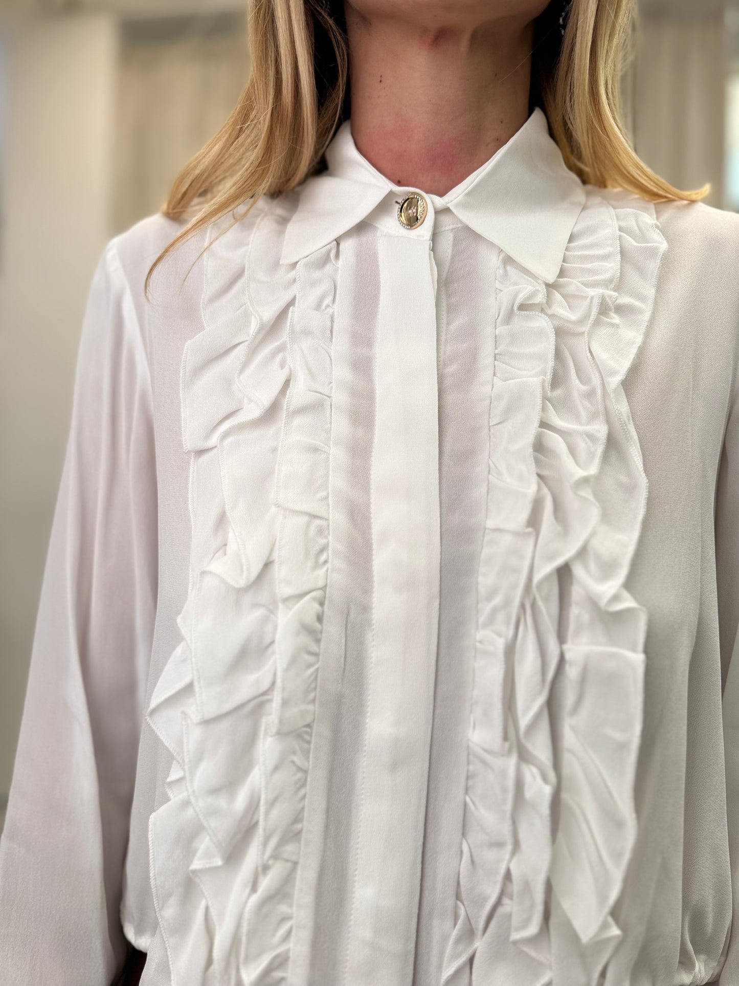 Relish camicia con rouches BIANCO