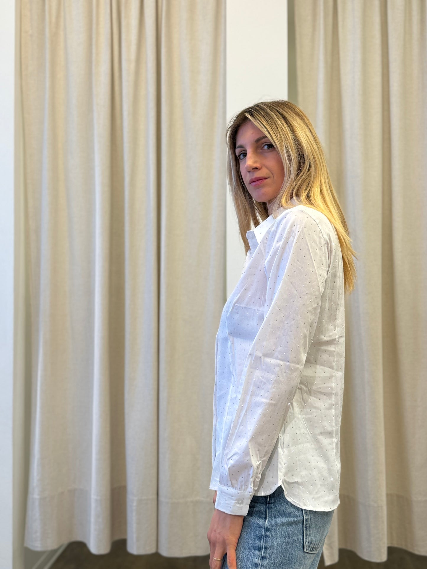 Susy Mix Camicia appl.strass BIANCO