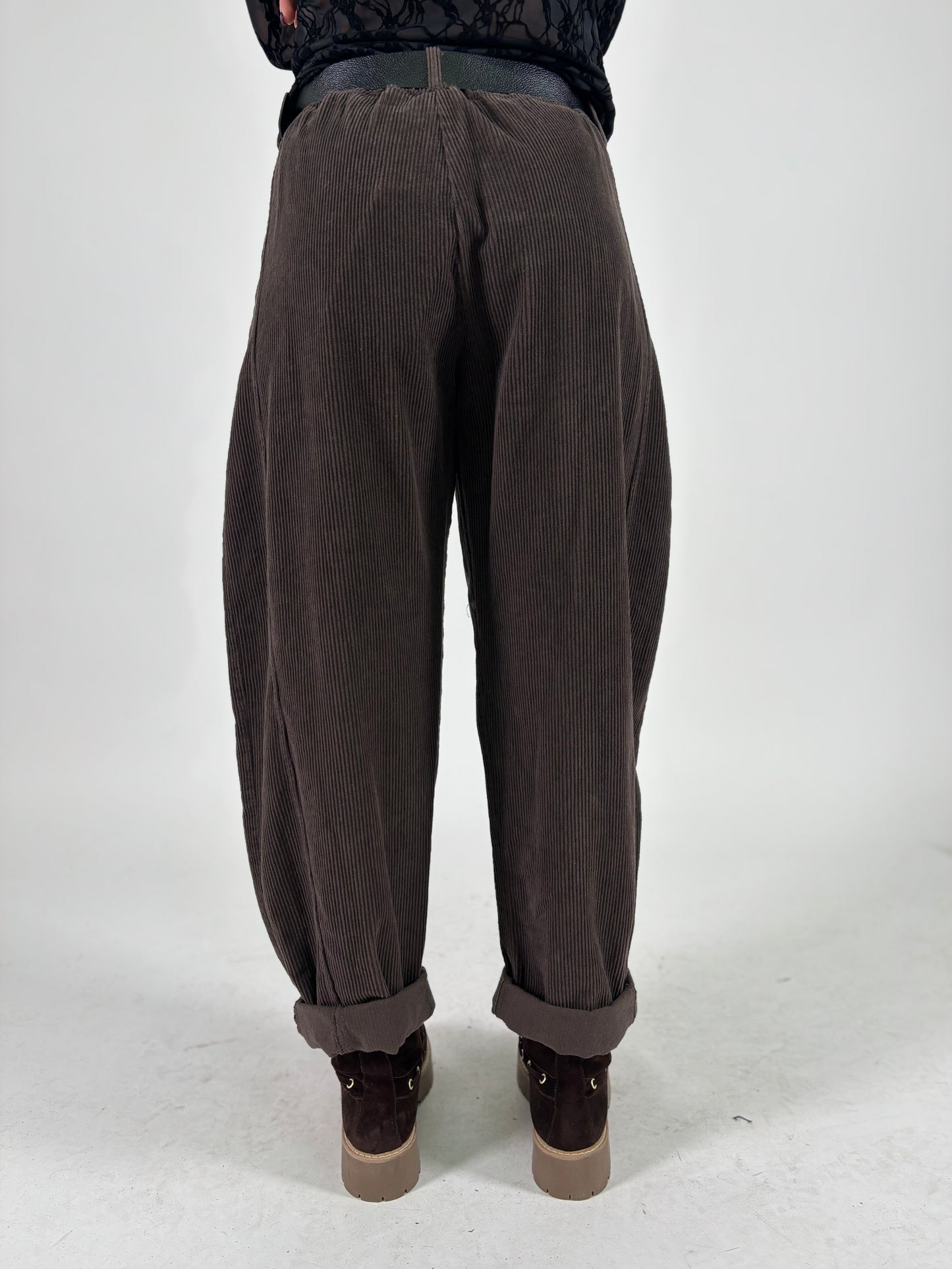 SusyMix pantalone ovetto velluto a coste MARRONE