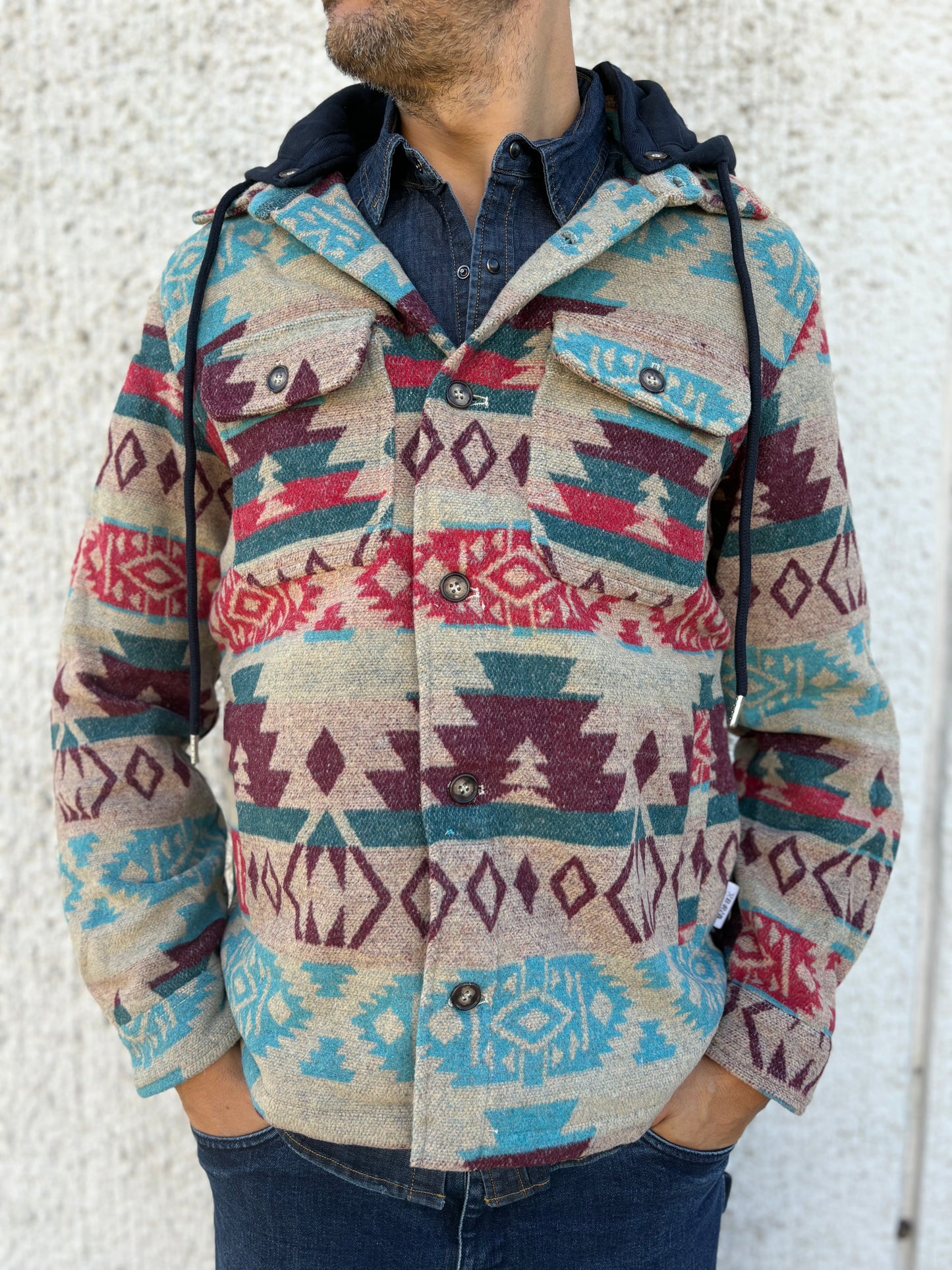 Berna Overshirt fantasia azteca BORDEAUX/AZZURRO/BEIGE