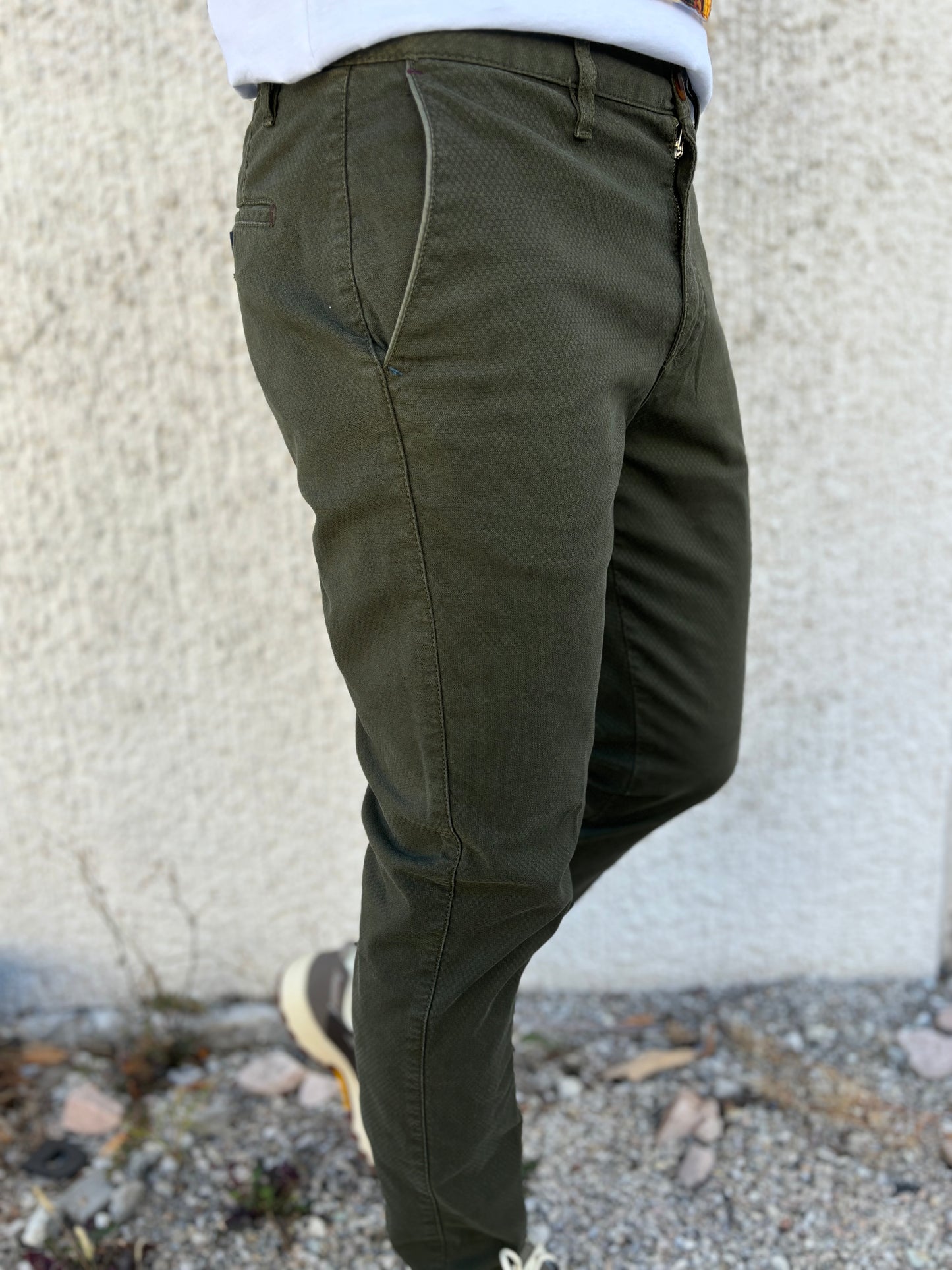 Savoir Faire pantalone tasca uomo microfantasia VERDE