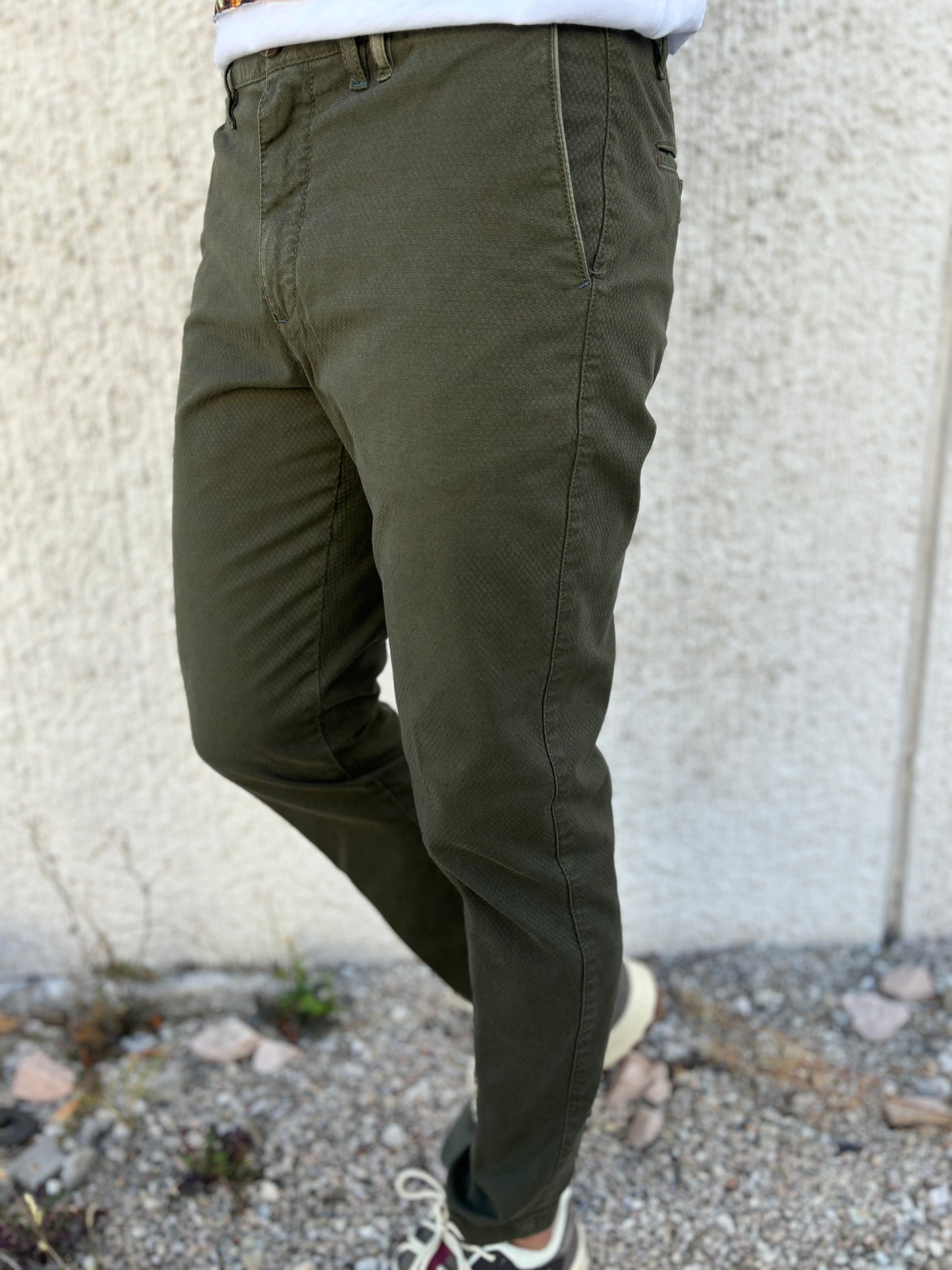 Savoir Faire pantalone tasca uomo microfantasia VERDE
