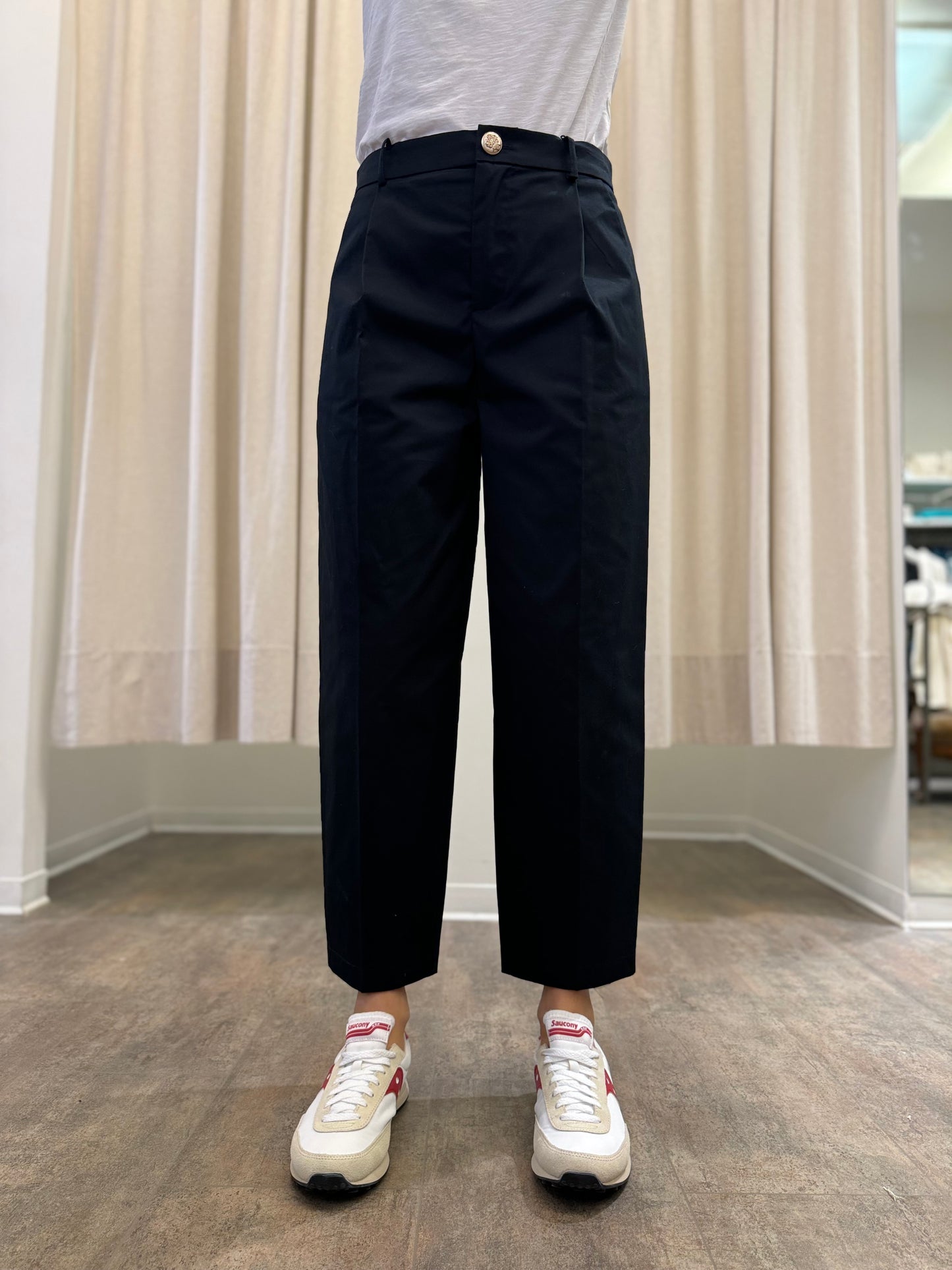 Susy Mix Pantalone cropped con patte BLU
