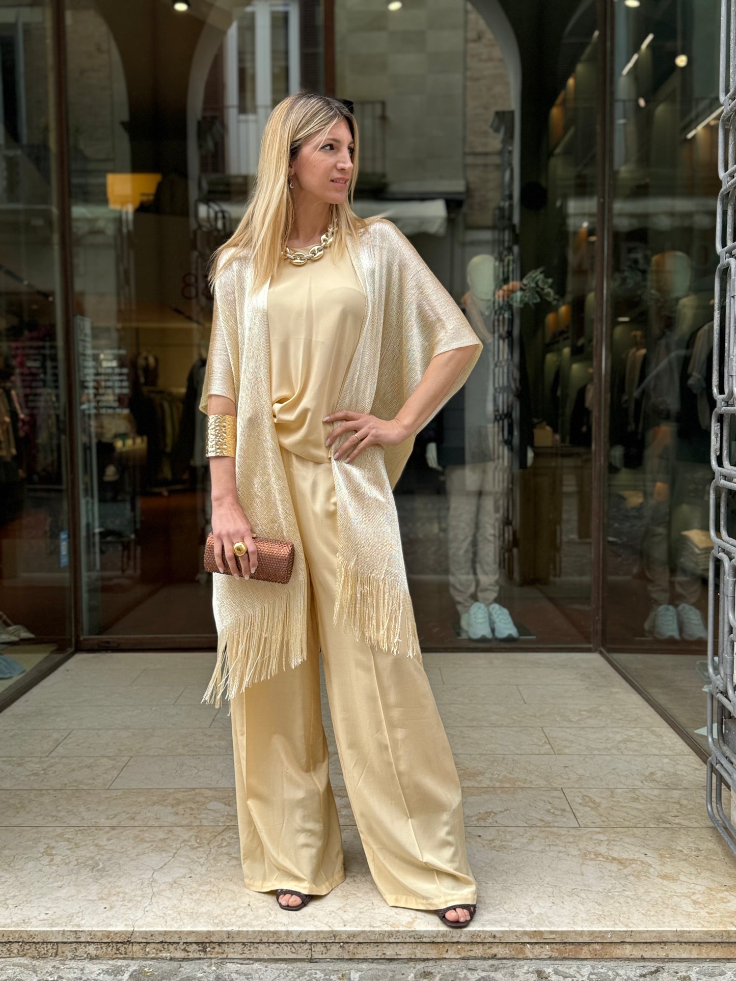 PATRIZIA PEPE pantalone viscosa BEIGE