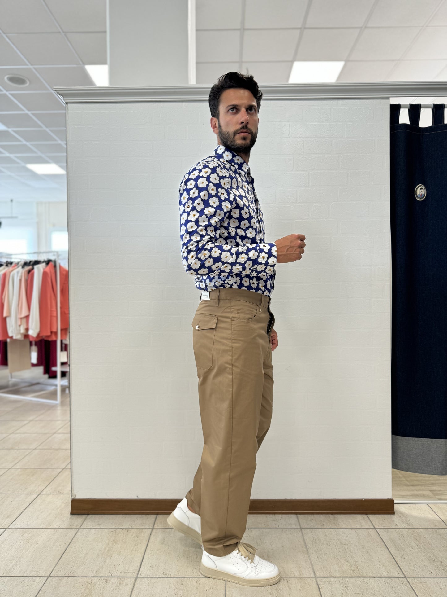 GHR camicia fiori grandi bianche ROYAL